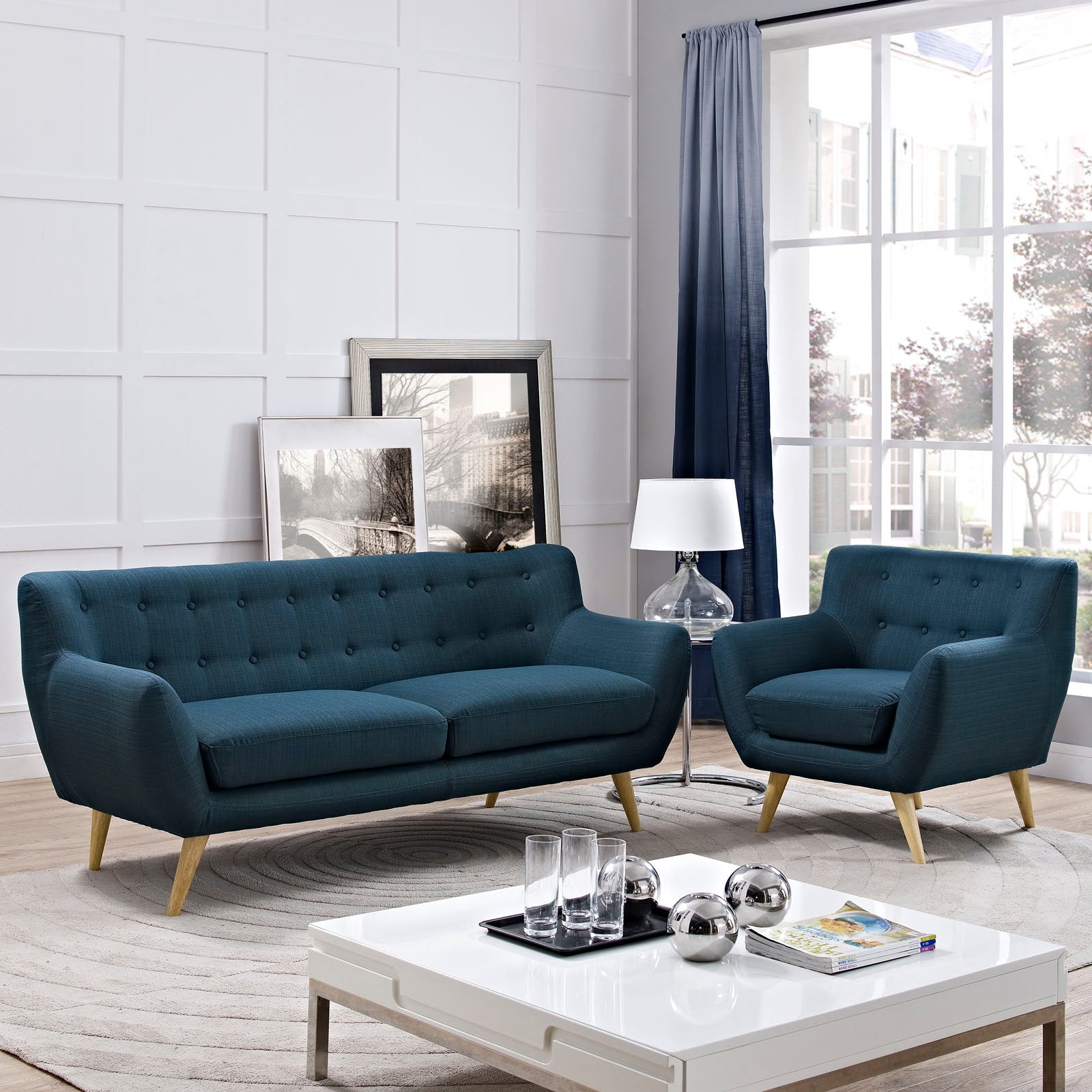 Modway Living Room Sets - Remark 2 Piece 32" H Living Room Set Azure