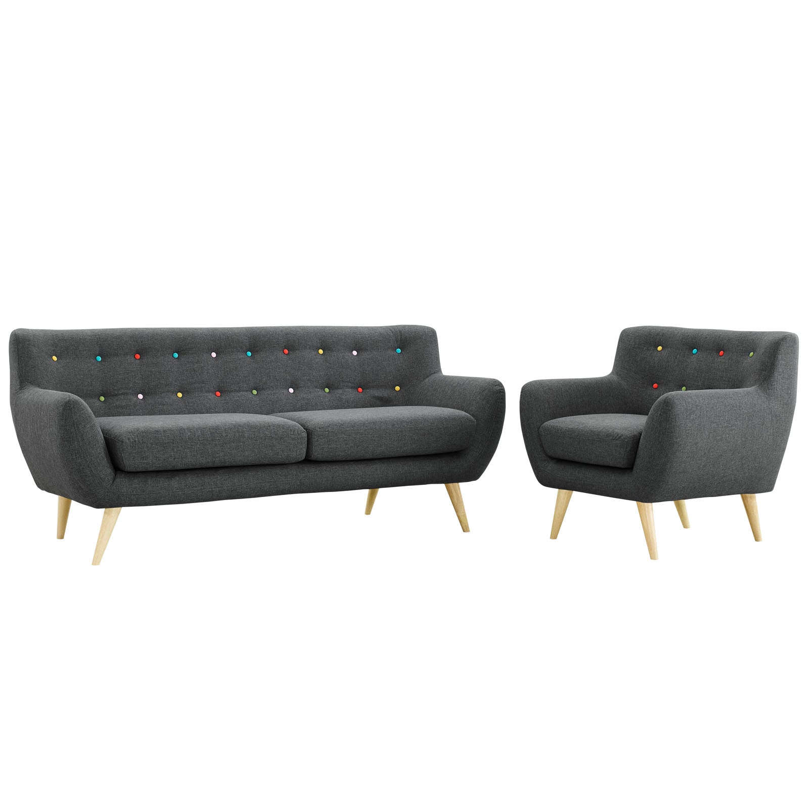 Modway Living Room Sets - Remark 2 Piece Living Room Set Gray