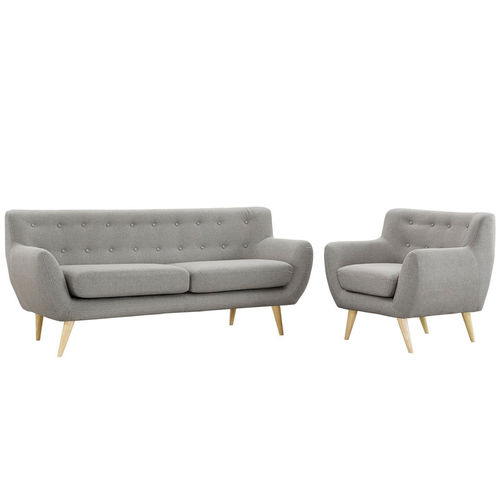 Modway Living Room Sets - Remark 2 Piece Living Room Set Light Gray Sofa