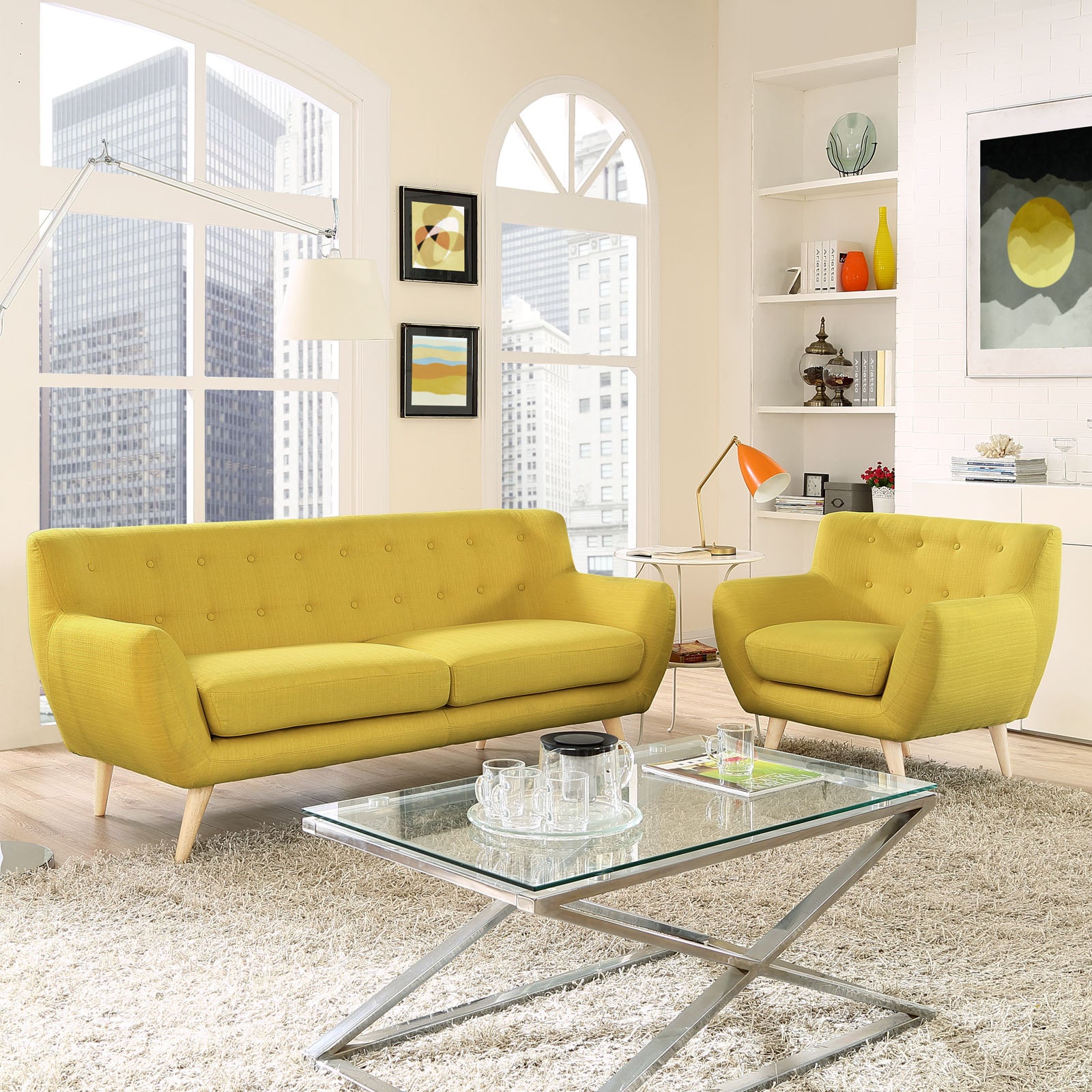 Modway Living Room Sets - Remark 2 Piece 32"H Living Room Set Sunny