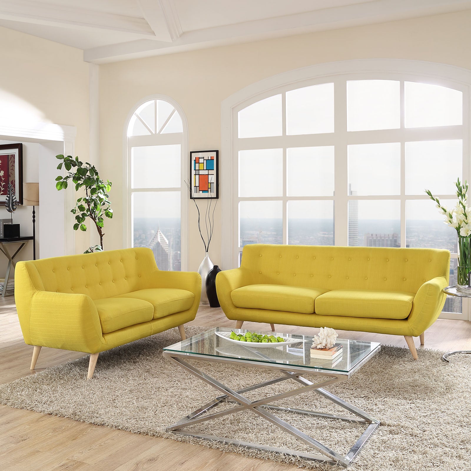 Modway Living Room Sets - Remark 2 Piece Living Room Set Sunny