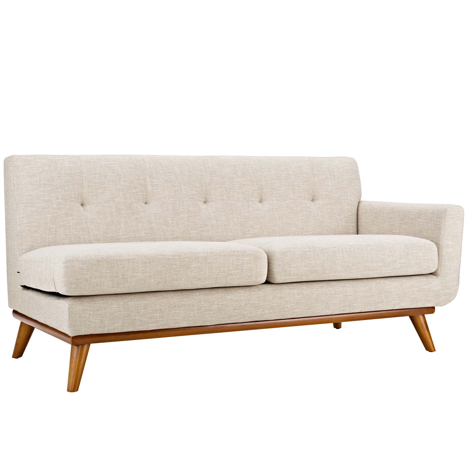 Modway Loveseats - Engage Right-Arm Upholstered Fabric Loveseat Beige