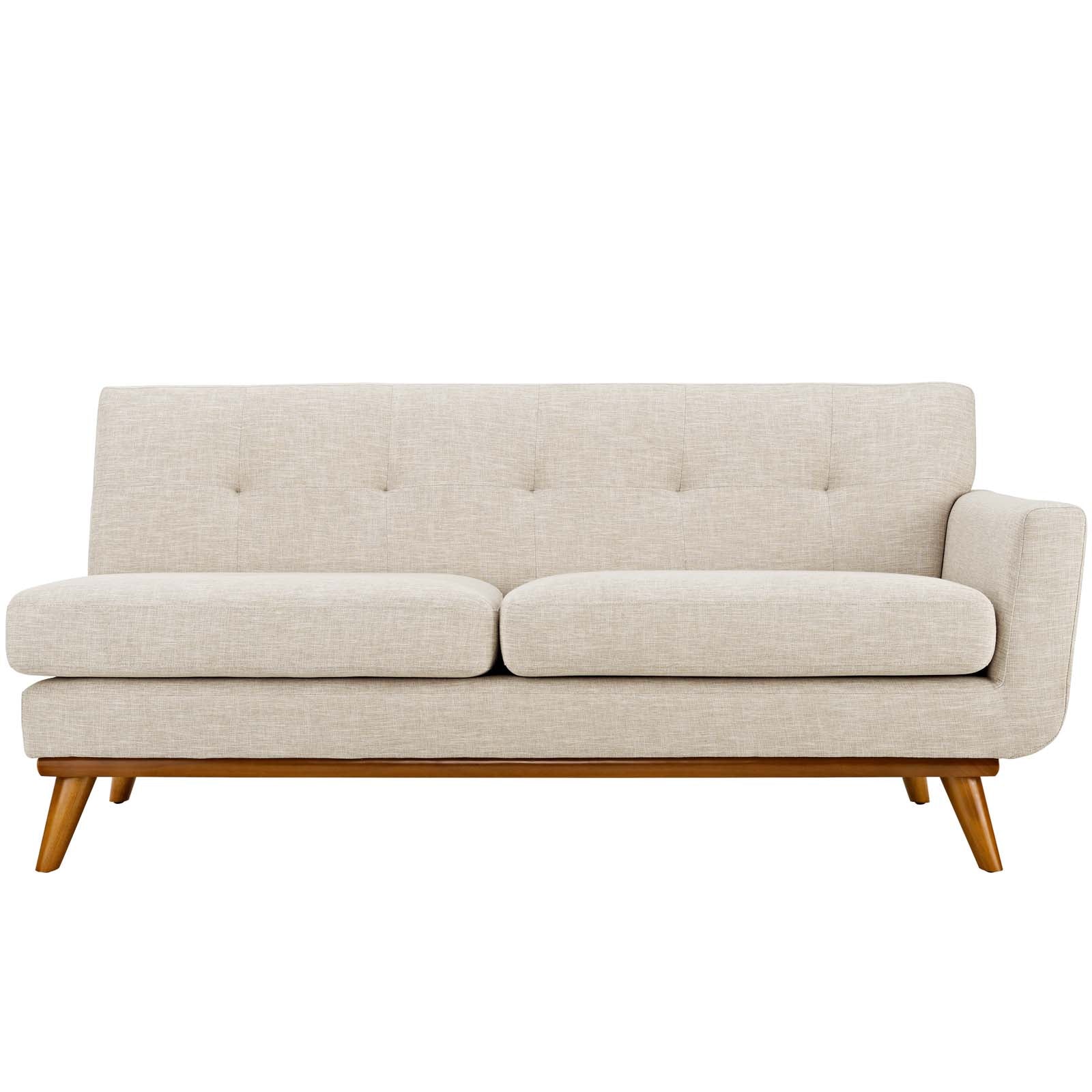 Modway Loveseats - Engage Right-Arm Upholstered Fabric Loveseat Beige