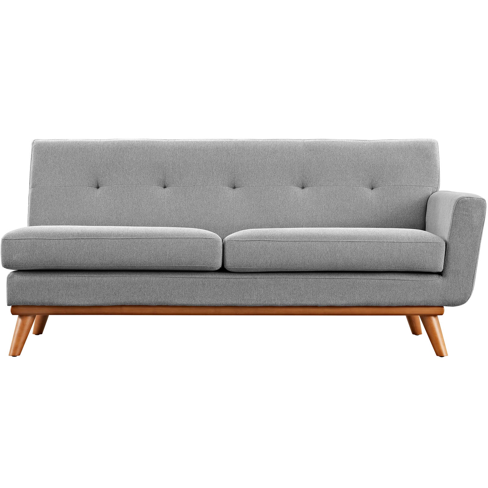 Modway Loveseats - Engage Right-Arm Upholstered Fabric Loveseat Expectation Gray