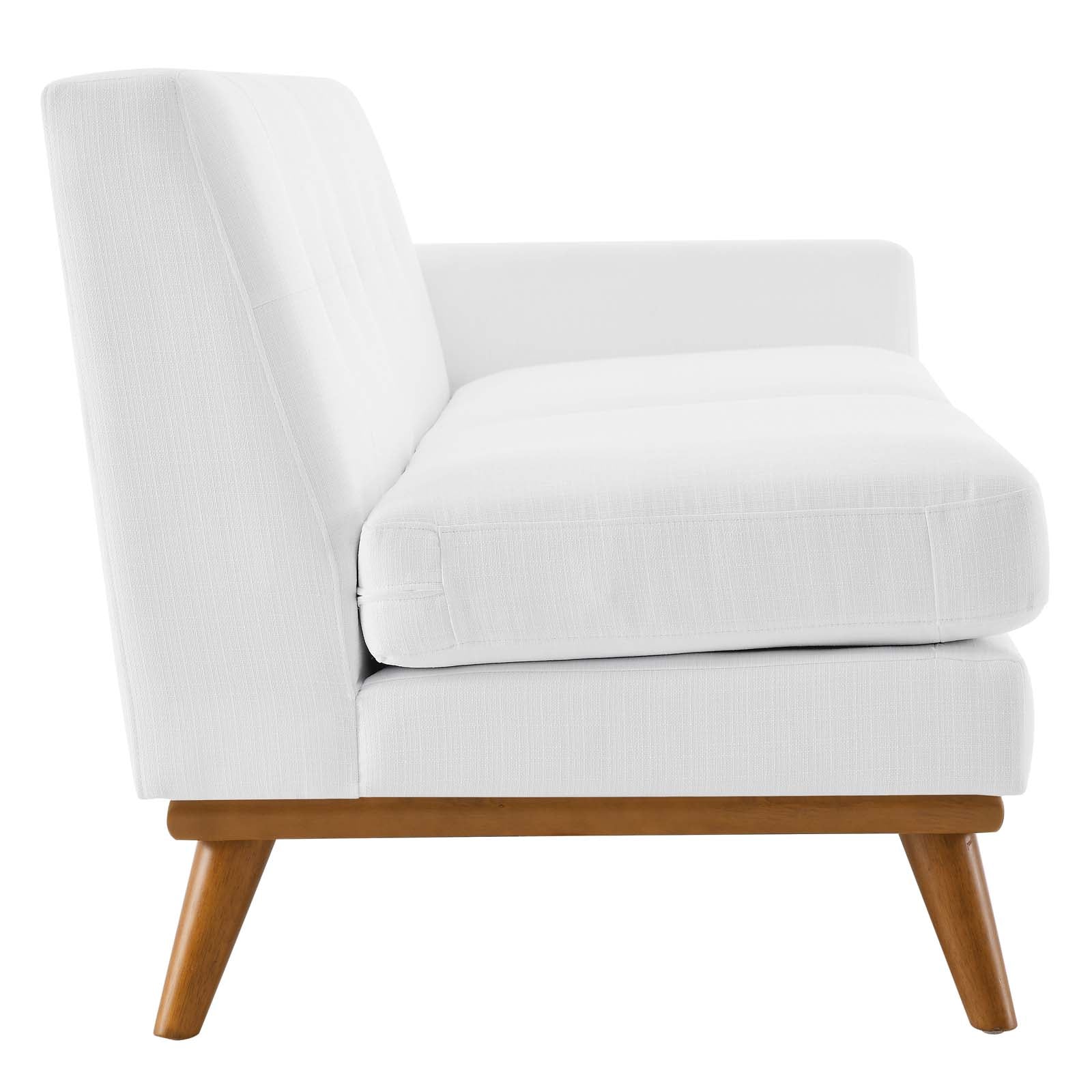 Modway Loveseats - Engage Right-Arm Upholstered Fabric Loveseat White
