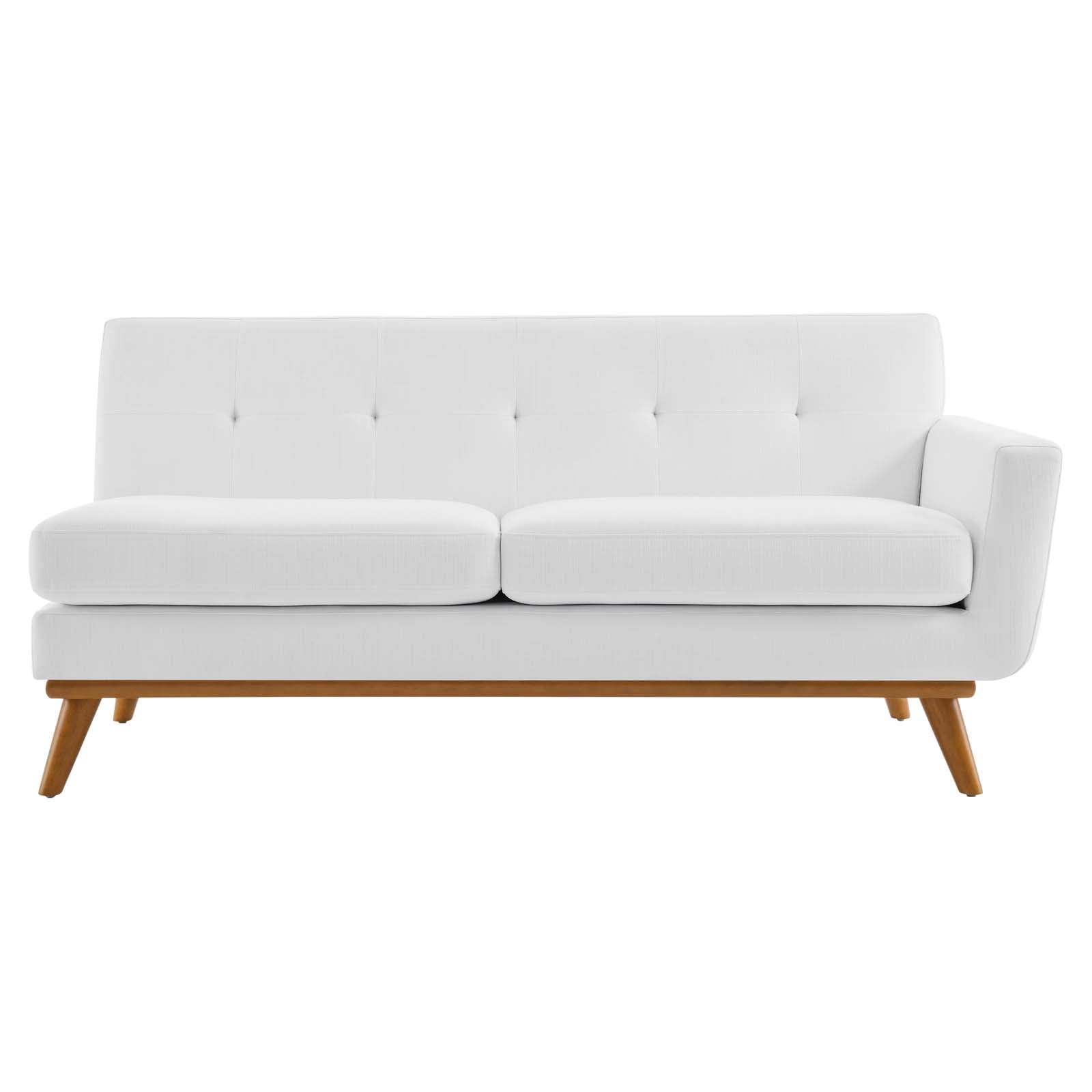 Modway Loveseats - Engage Right-Arm Upholstered Fabric Loveseat White