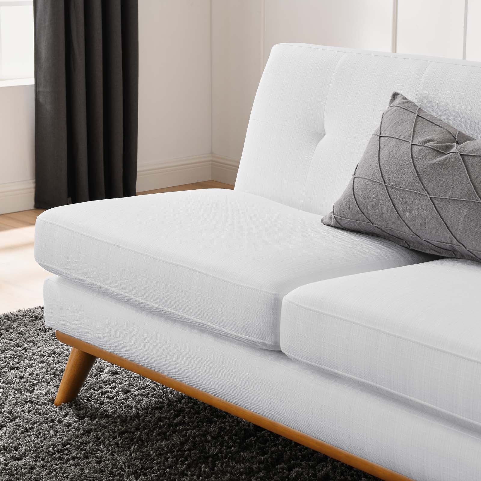 Modway Loveseats - Engage Right-Arm Upholstered Fabric Loveseat White