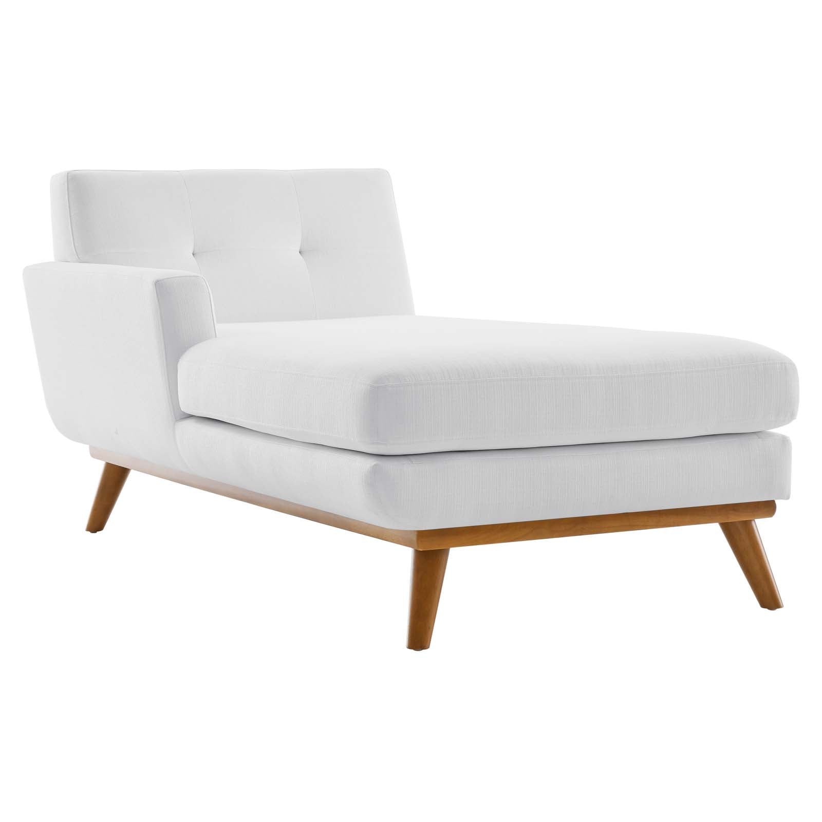 Modway Accent Chairs - Engage Left-Facing Upholstered Fabric Chaise White