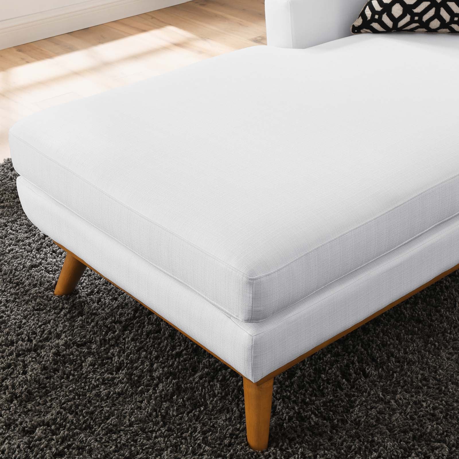 Modway Accent Chairs - Engage Left-Facing Upholstered Fabric Chaise White