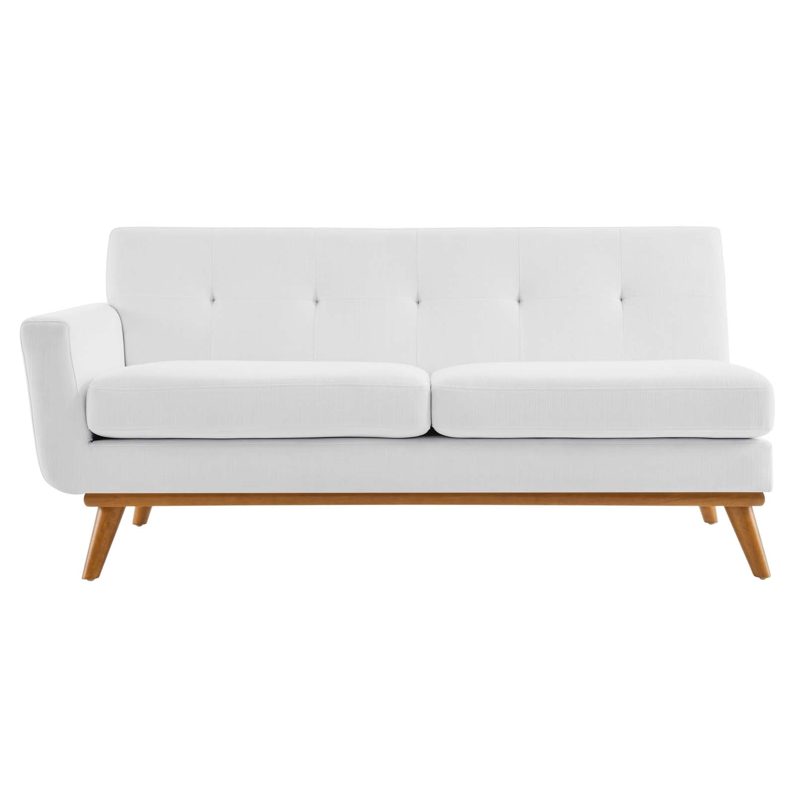 Modway Loveseats - Engage Left-Arm Upholstered Fabric Loveseat White