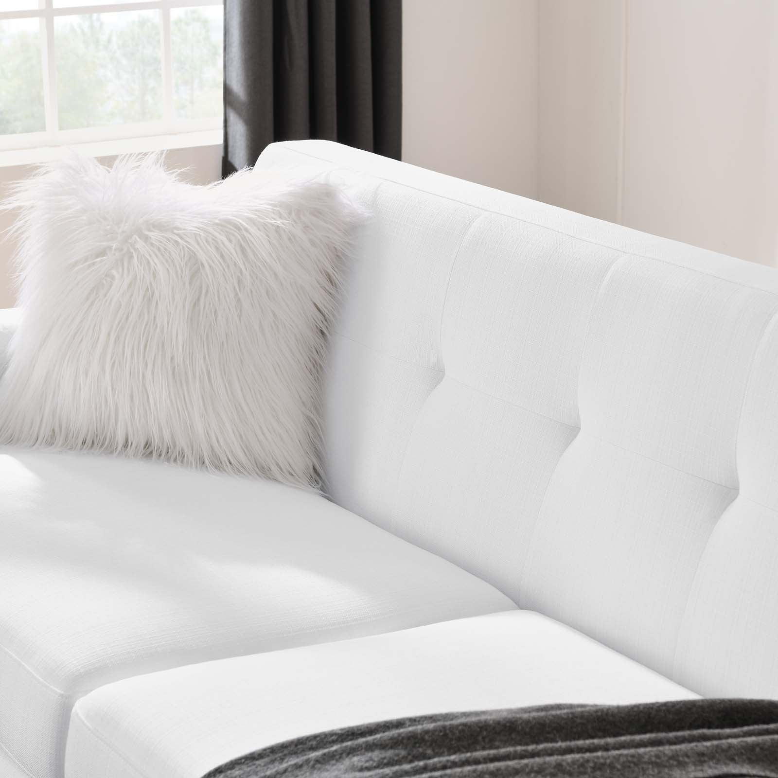 Modway Loveseats - Engage Left-Arm Upholstered Fabric Loveseat White