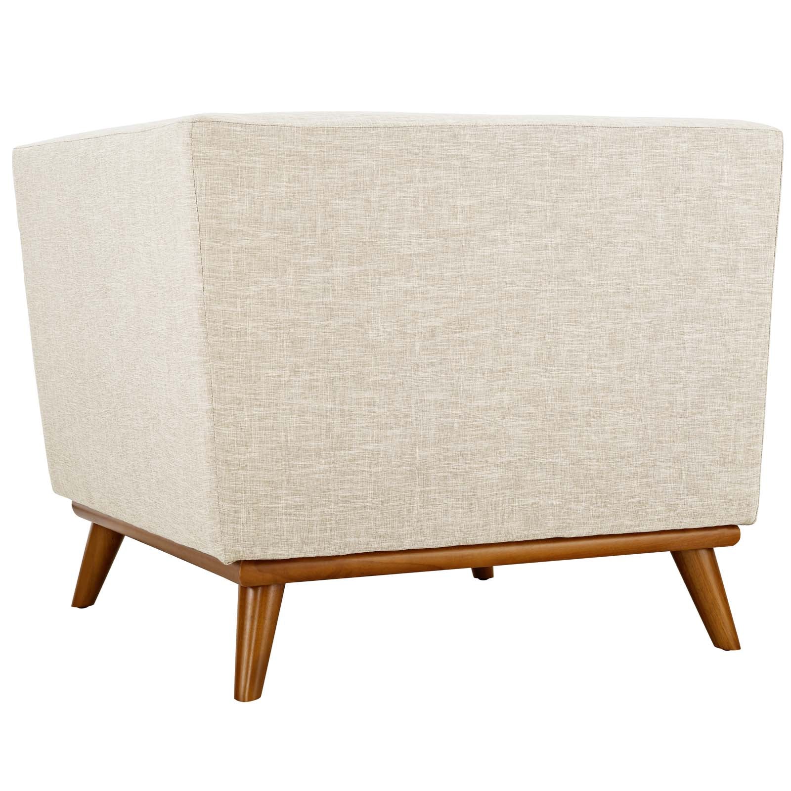 Engage Corner Chair Beige Mid Century Modern Upholstered Fabric