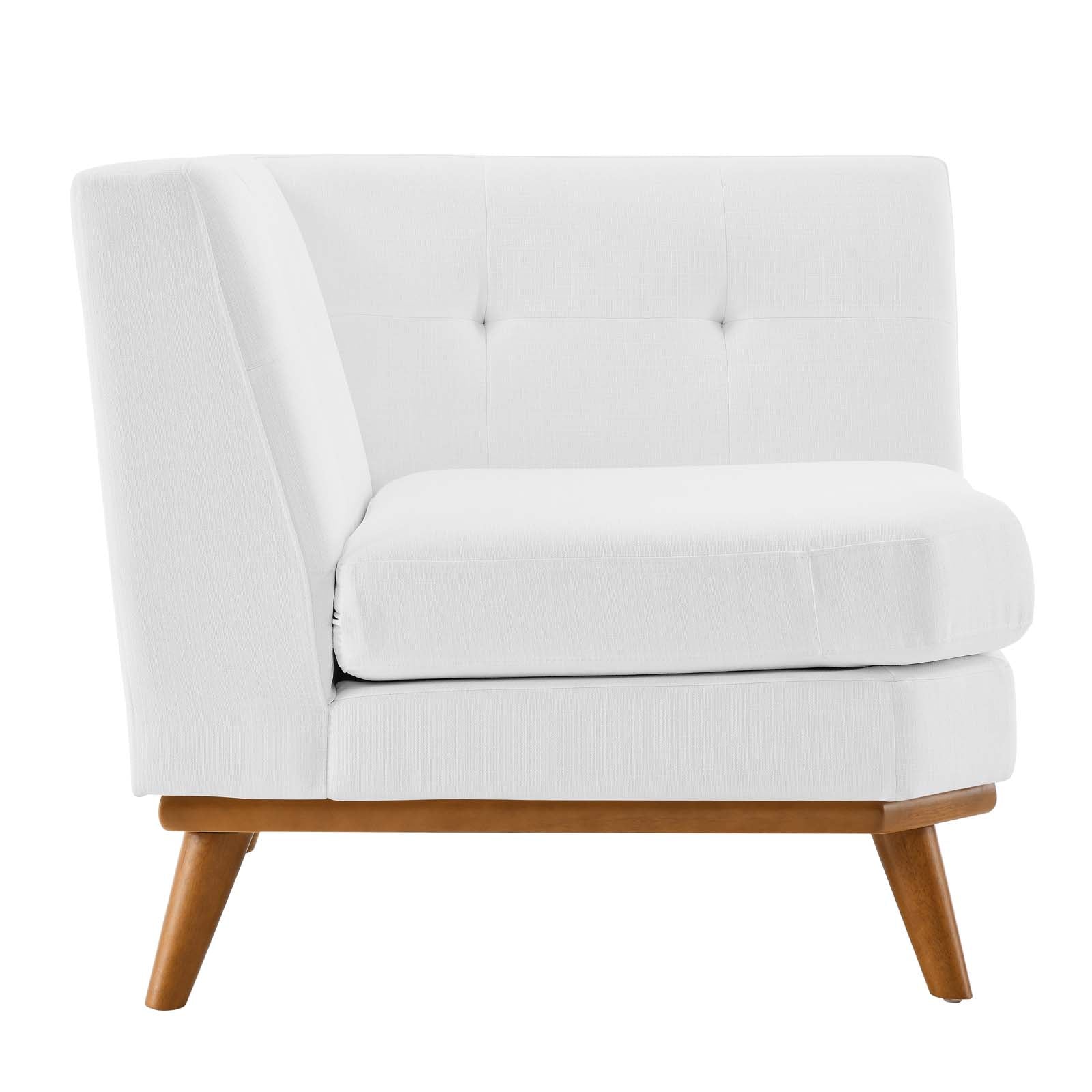 Modway Accent Chairs - Engage Upholstered Fabric Corner Chair White