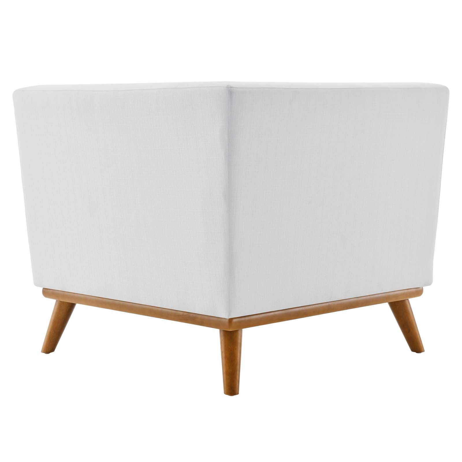 Modway Accent Chairs - Engage Upholstered Fabric Corner Chair White