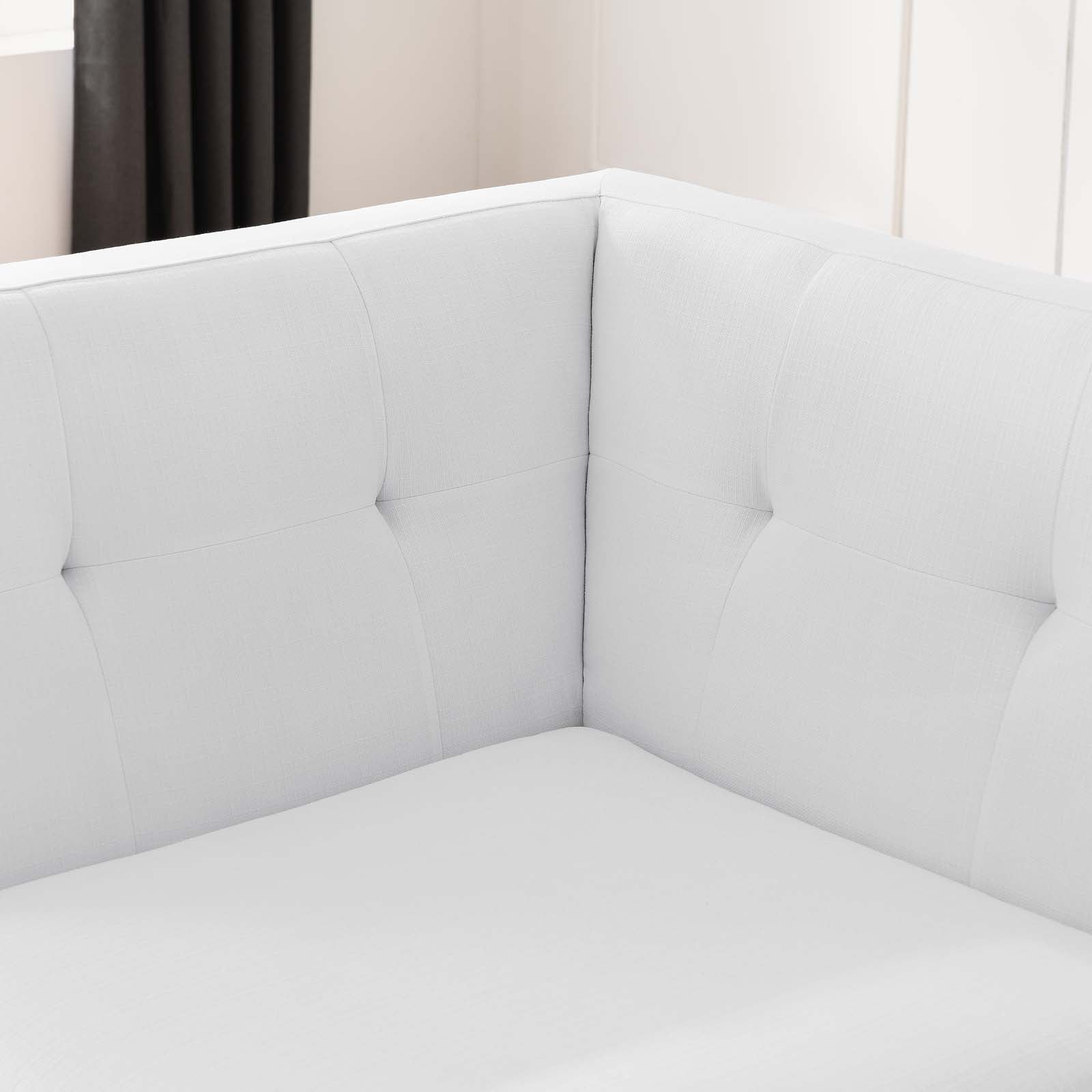 Modway Accent Chairs - Engage Upholstered Fabric Corner Chair White