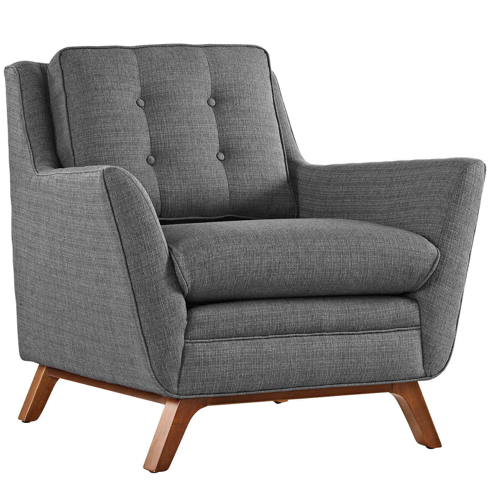 Modway Accent Chairs - Beguile Upholstered Fabric Armchair Gray