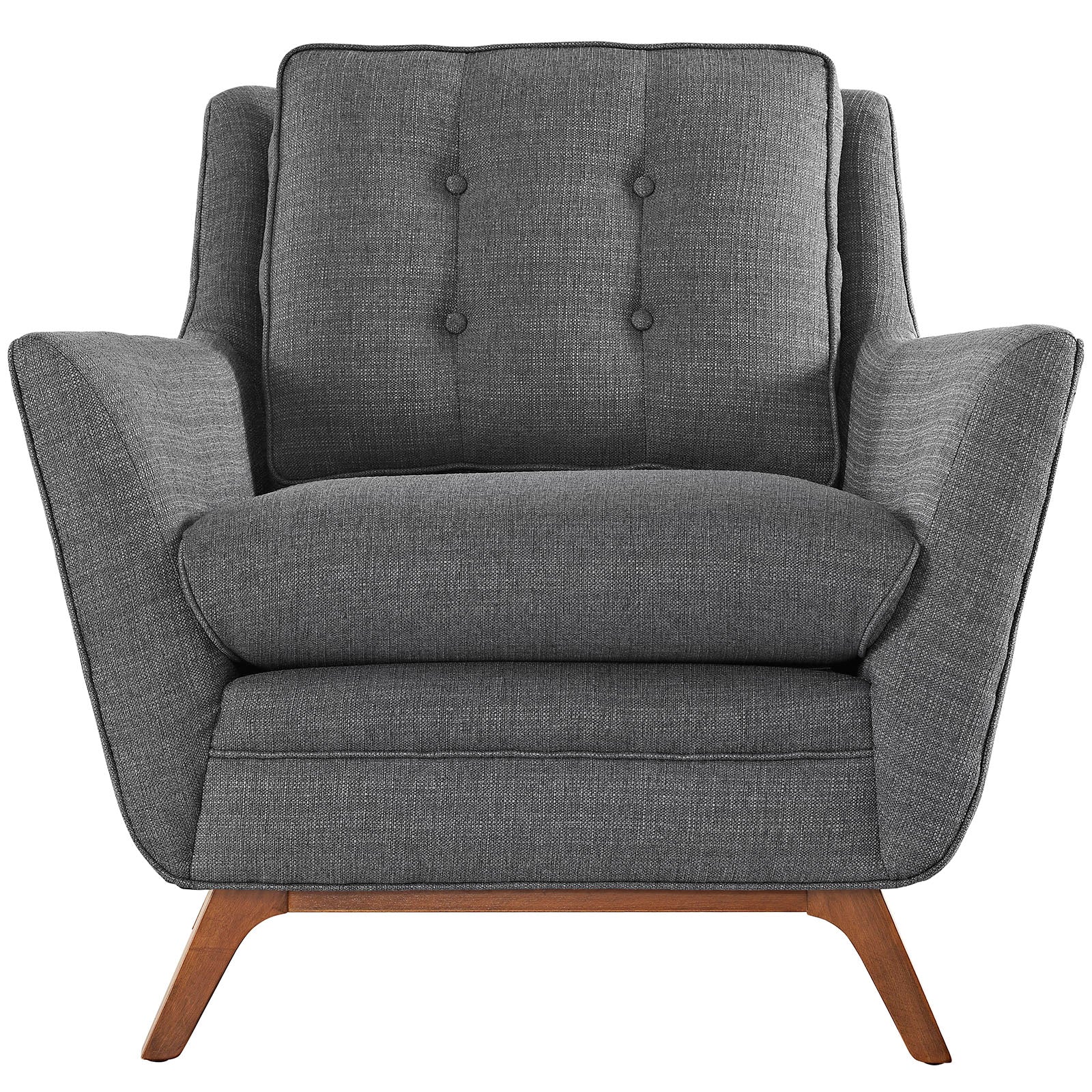 Modway Accent Chairs - Beguile Upholstered Fabric Armchair Gray