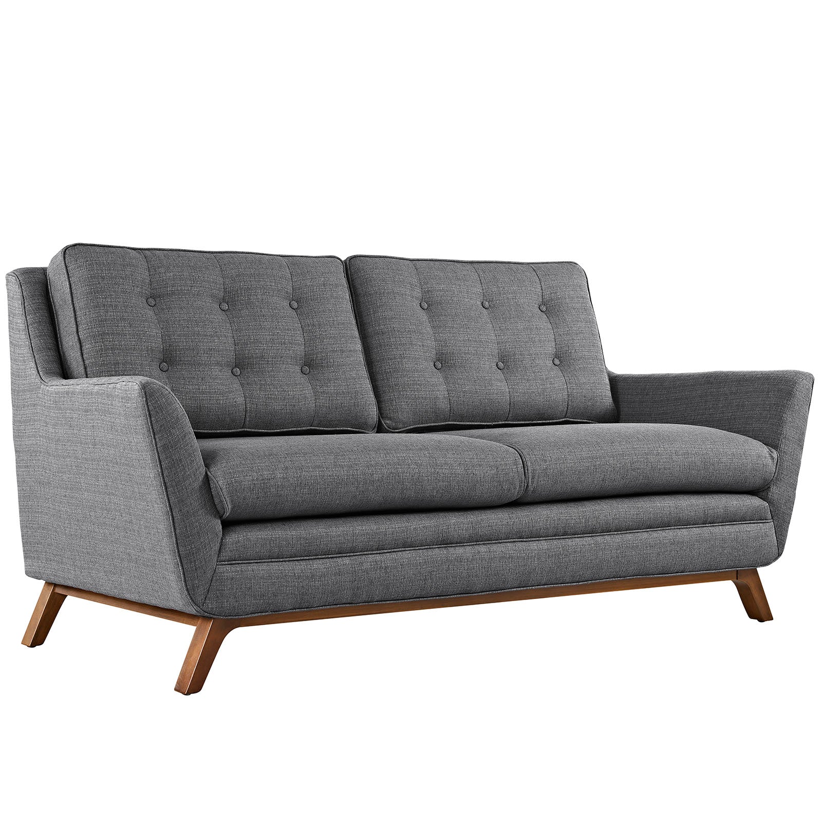 Modway Loveseats - Beguile Upholstered Fabric Loveseat Gray