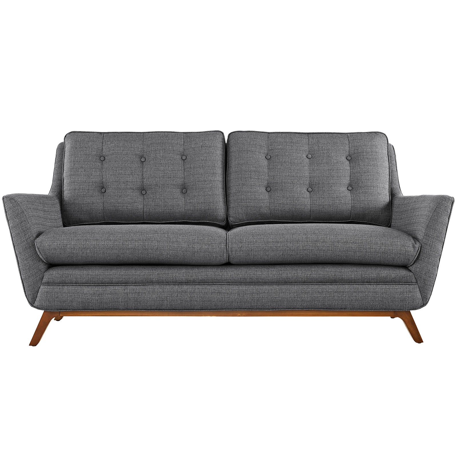 Modway Loveseats - Beguile Upholstered Fabric Loveseat Gray