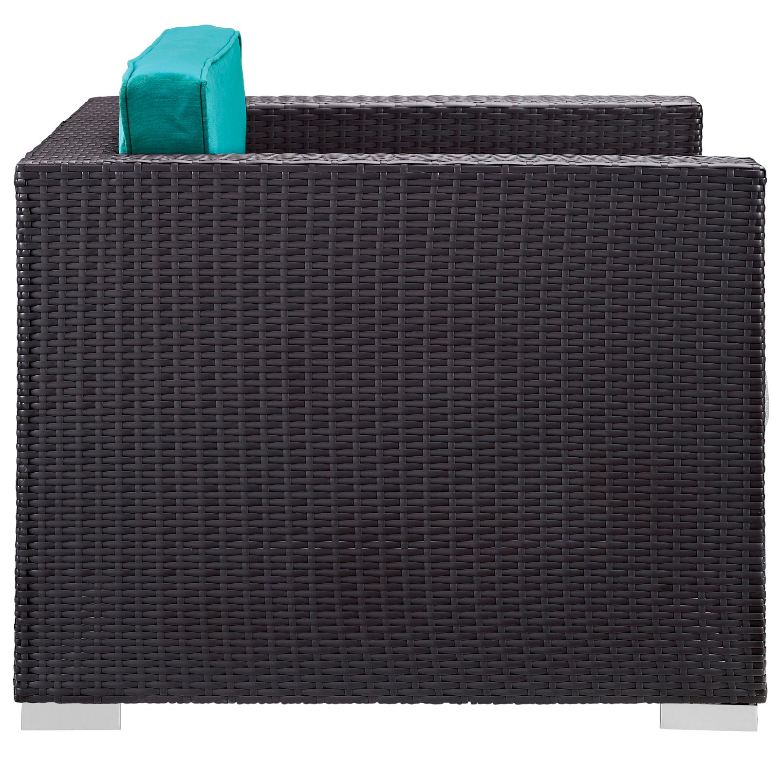 Modway Outdoor Conversation Sets - Convene 5 Piece Outdoor Patio Sectional Set Espresso Turquoise