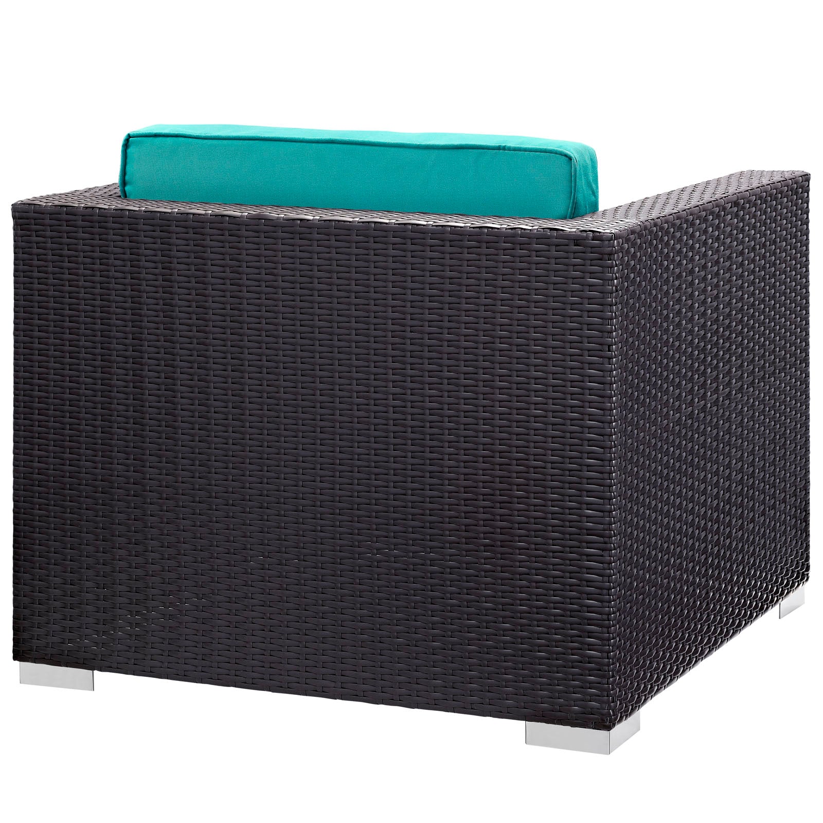Modway Outdoor Conversation Sets - Convene 5 Piece Outdoor Patio Sectional Set Espresso Turquoise