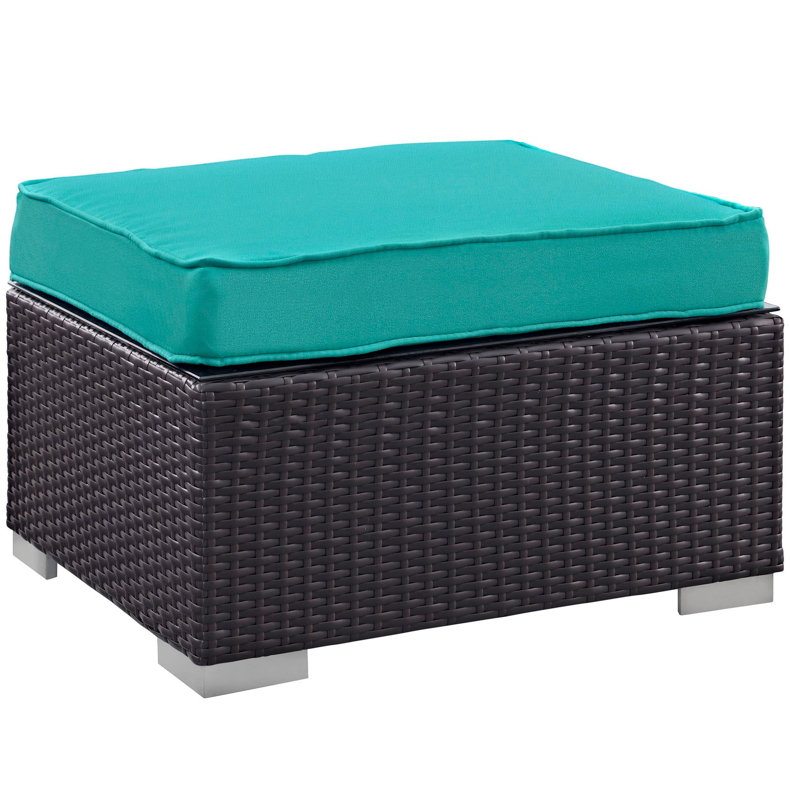 Modway Outdoor Conversation Sets - Convene 5 Piece Outdoor Patio Sectional Set Espresso Turquoise