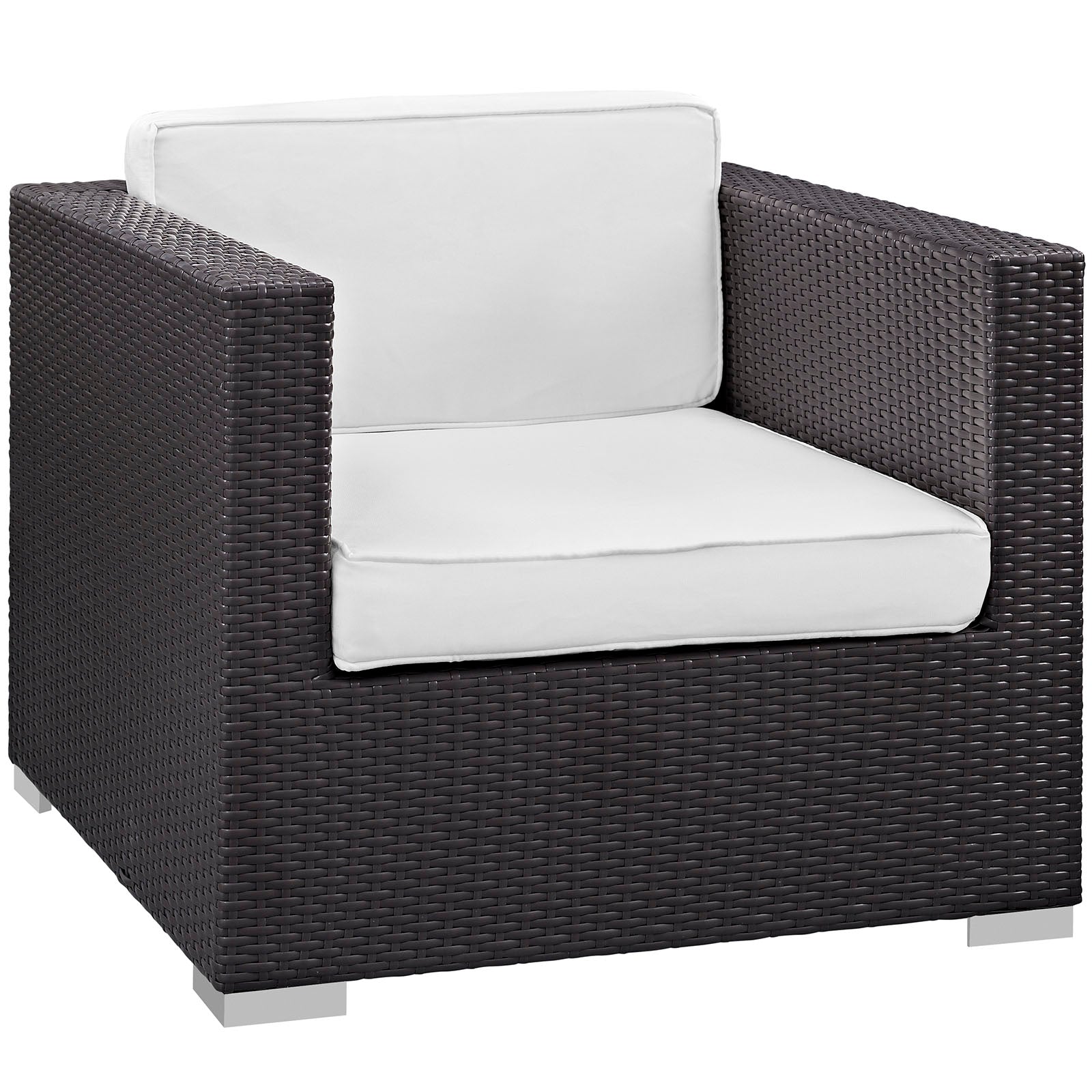 Modway Outdoor Conversation Sets - Convene 5 Piece Patio Sectional Set Espresso White