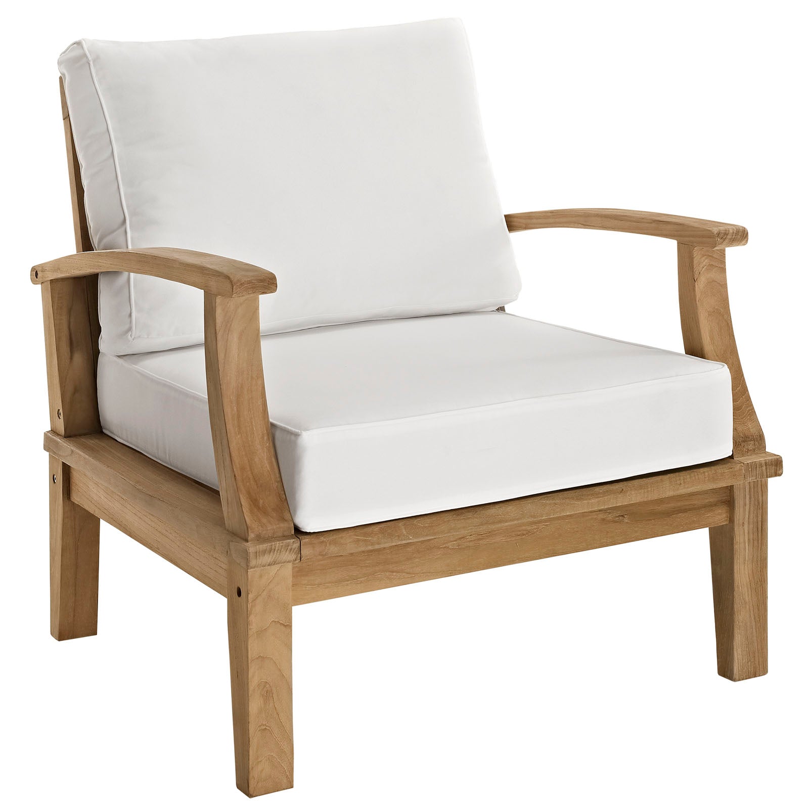 Modway Outdoor Chairs - Marina 2 Piece Outdoor 45"W Patio Teak Set Natural White