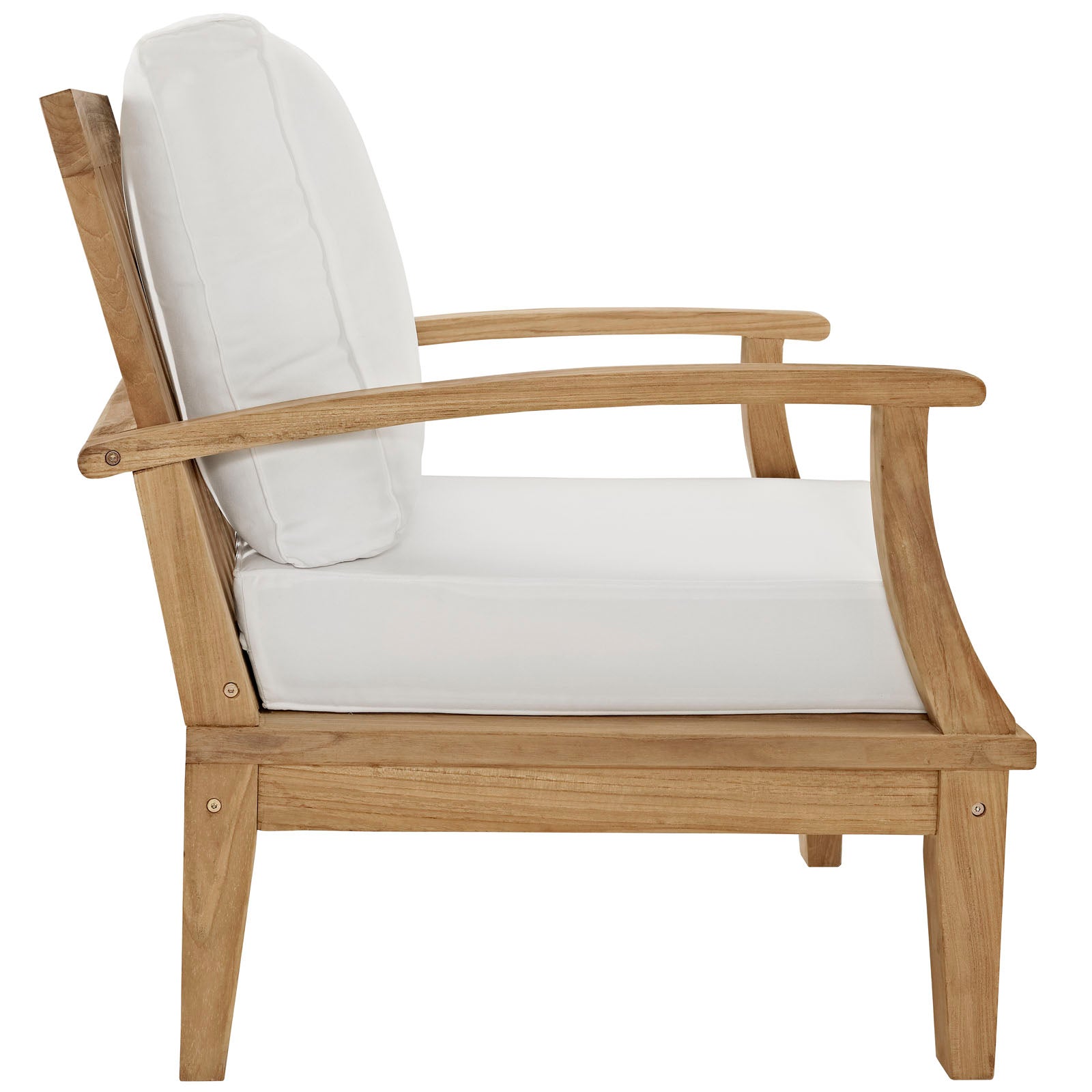 Modway Outdoor Chairs - Marina 2 Piece Outdoor 45"W Patio Teak Set Natural White