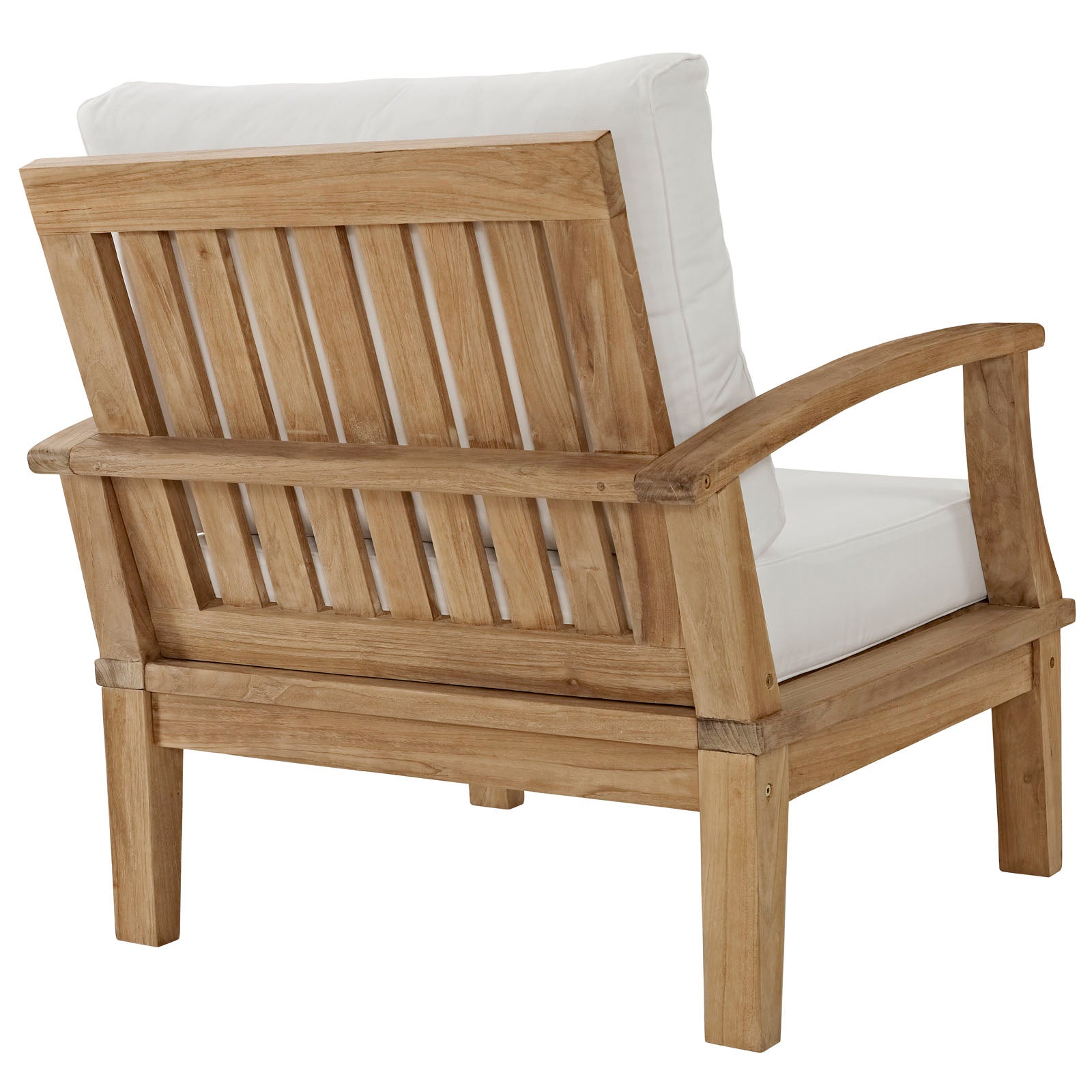 Modway Outdoor Chairs - Marina 2 Piece Outdoor 45"W Patio Teak Set Natural White