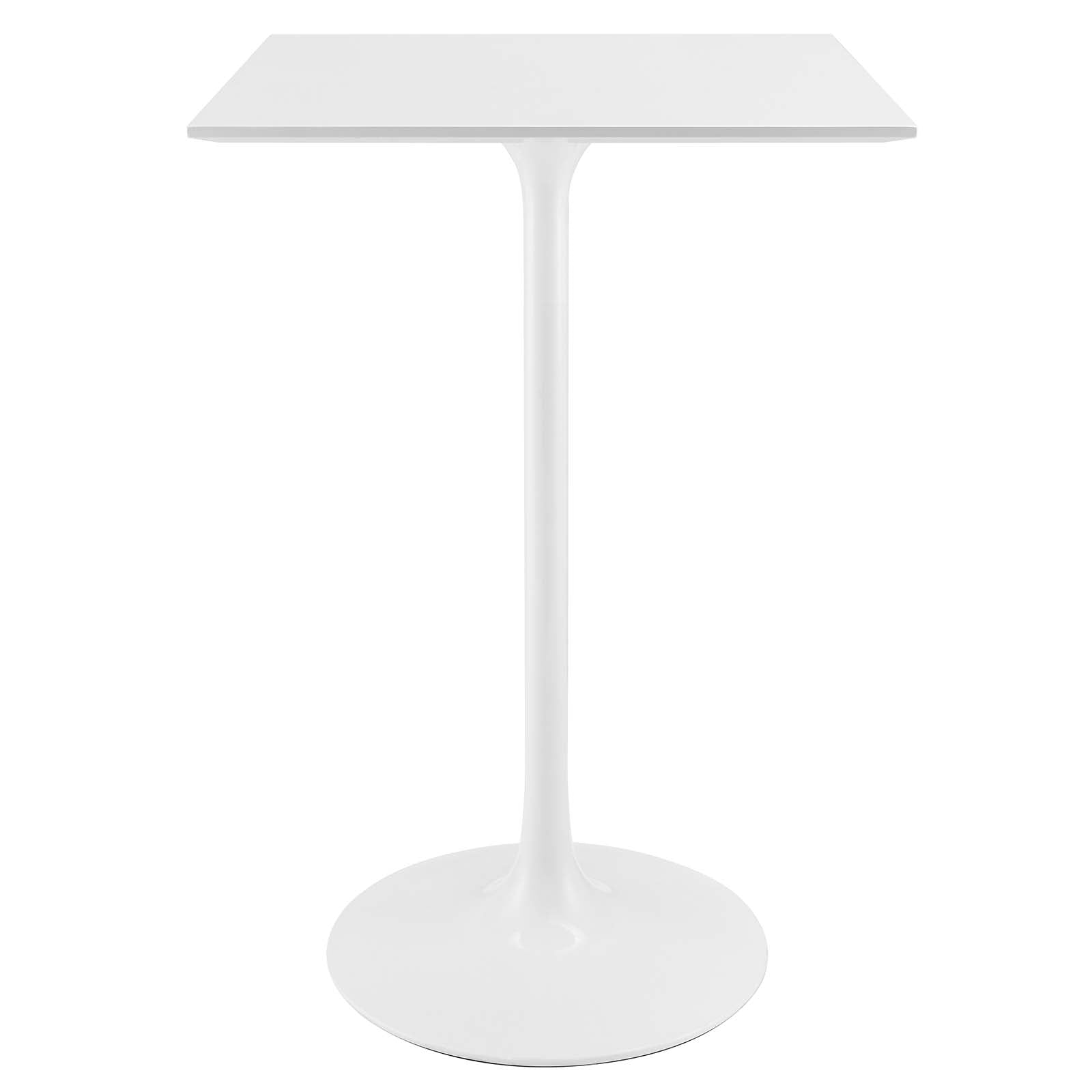 Modway Bar Tables - Lippa 28" Square Wood Top Bar Table White