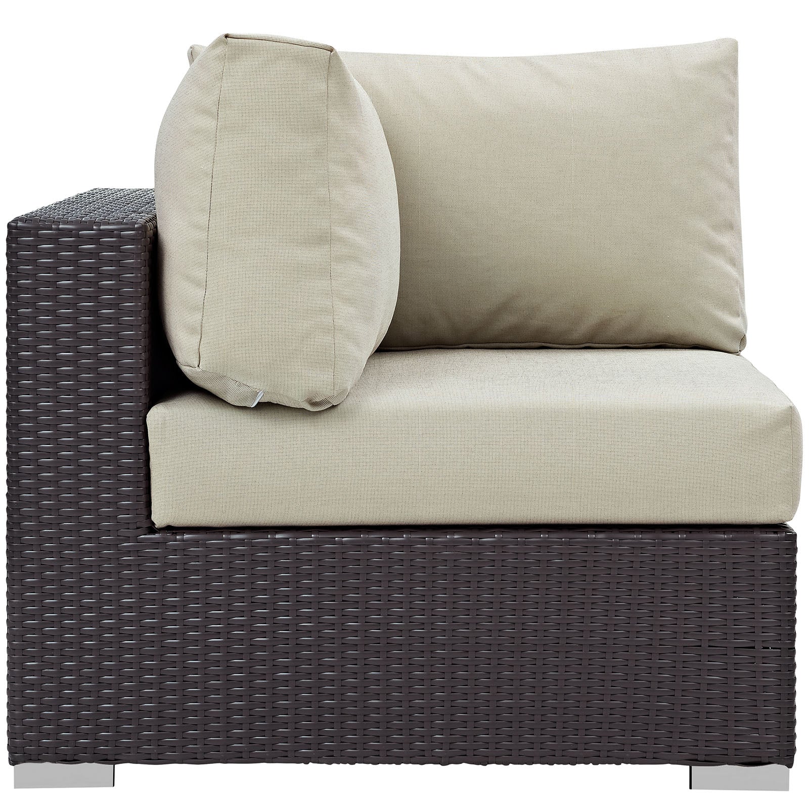 Modway Outdoor Chairs - Convene Outdoor Patio Corner Espresso Beige
