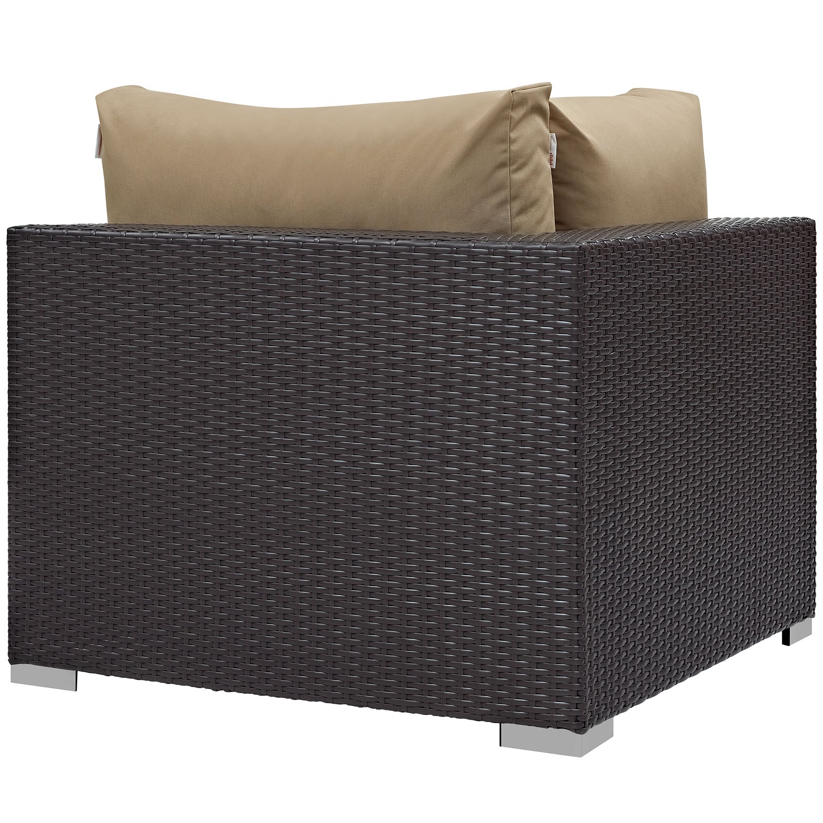 Modway Outdoor Chairs - Convene Outdoor Patio Corner Espresso Mocha