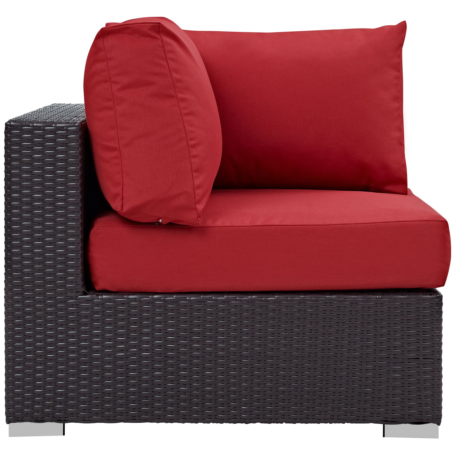 Modway Outdoor Chairs - Convene Outdoor Patio Corner Espresso Red