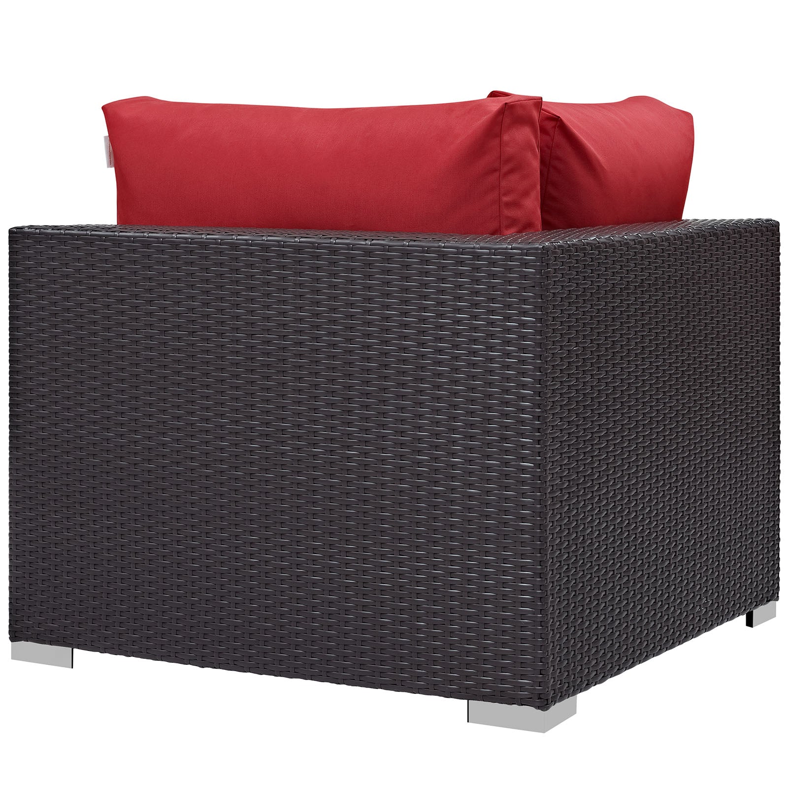 Modway Outdoor Chairs - Convene Outdoor Patio Corner Espresso Red