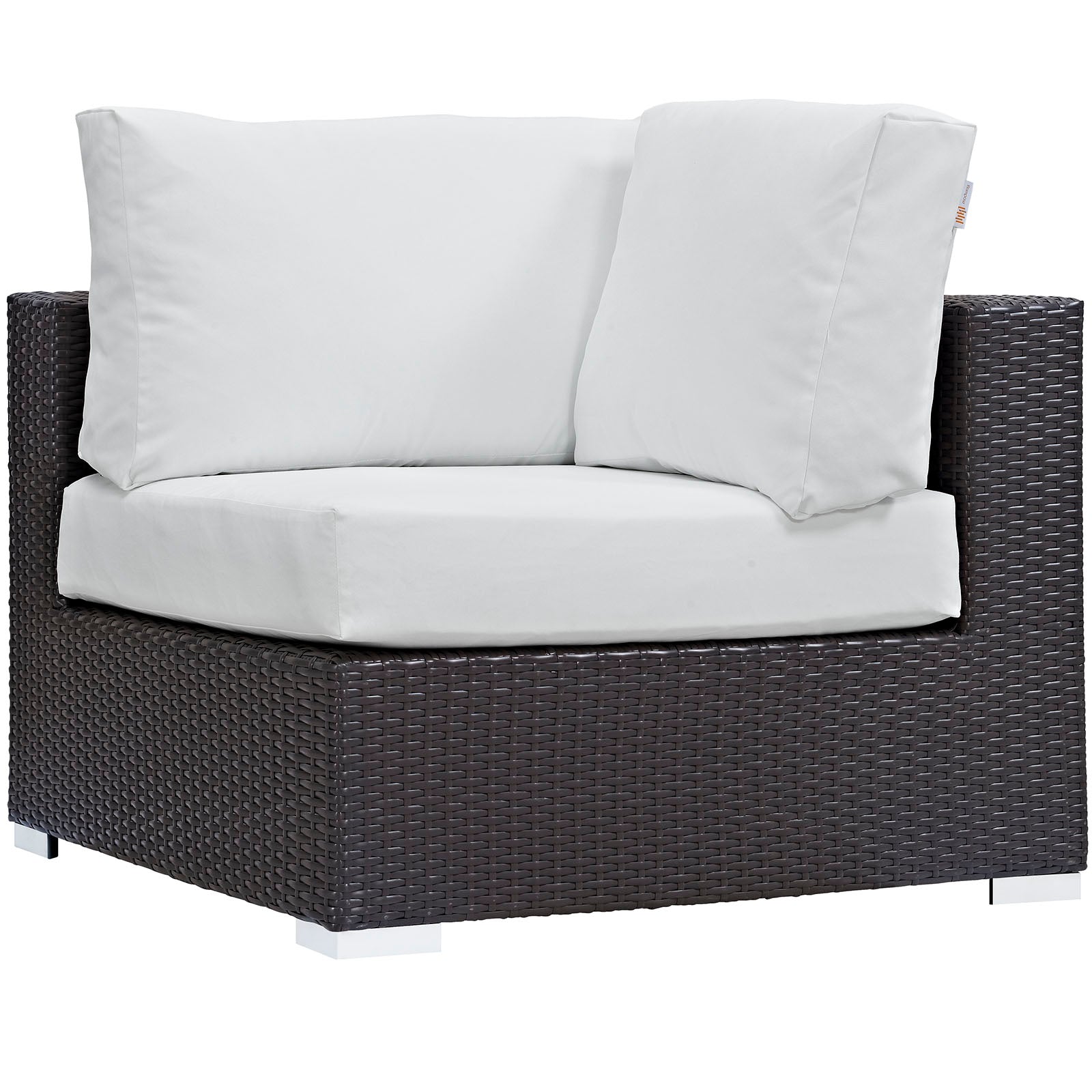 Modway Outdoor Chairs - Convene Outdoor Patio Corner Espresso White