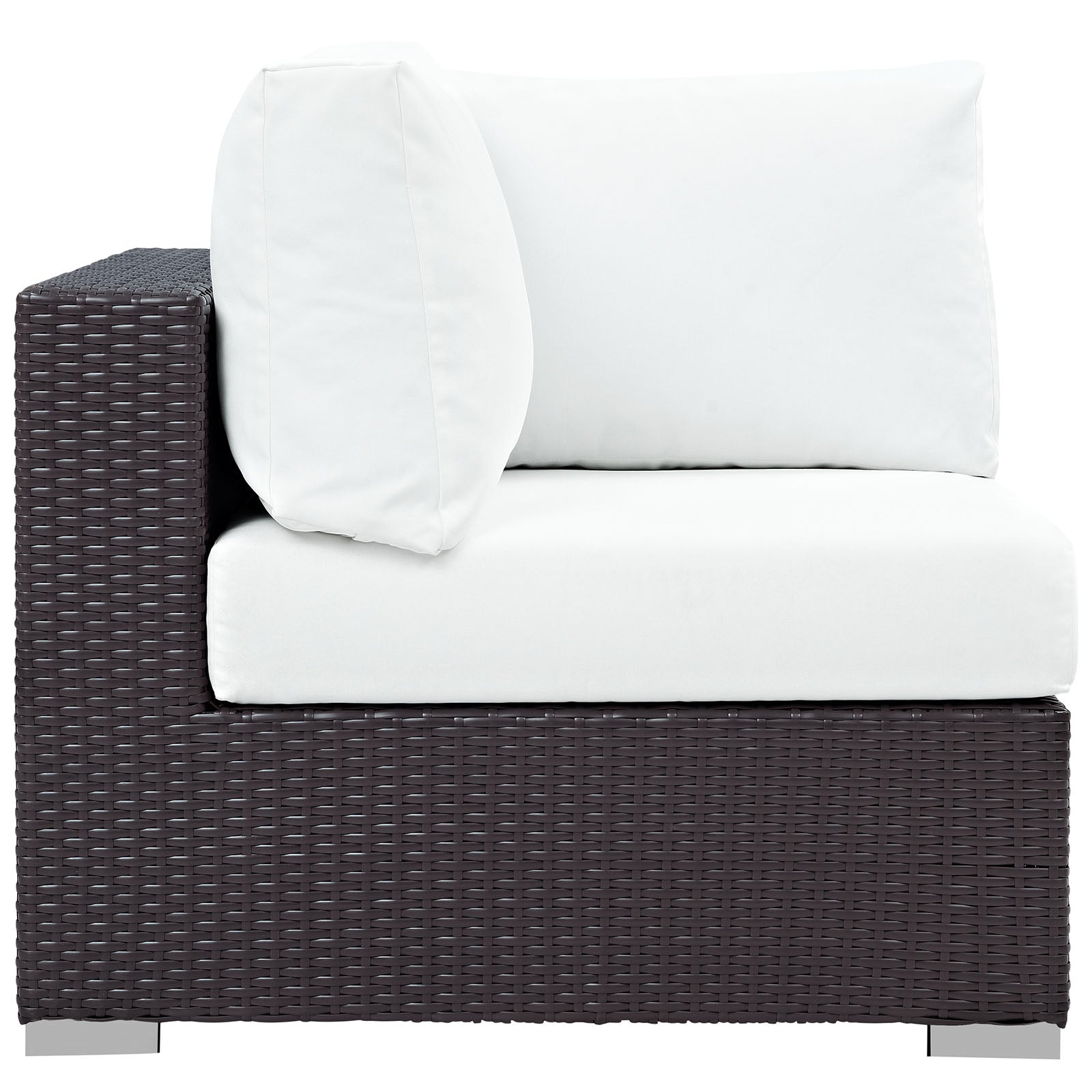 Modway Outdoor Chairs - Convene Outdoor Patio Corner Espresso White