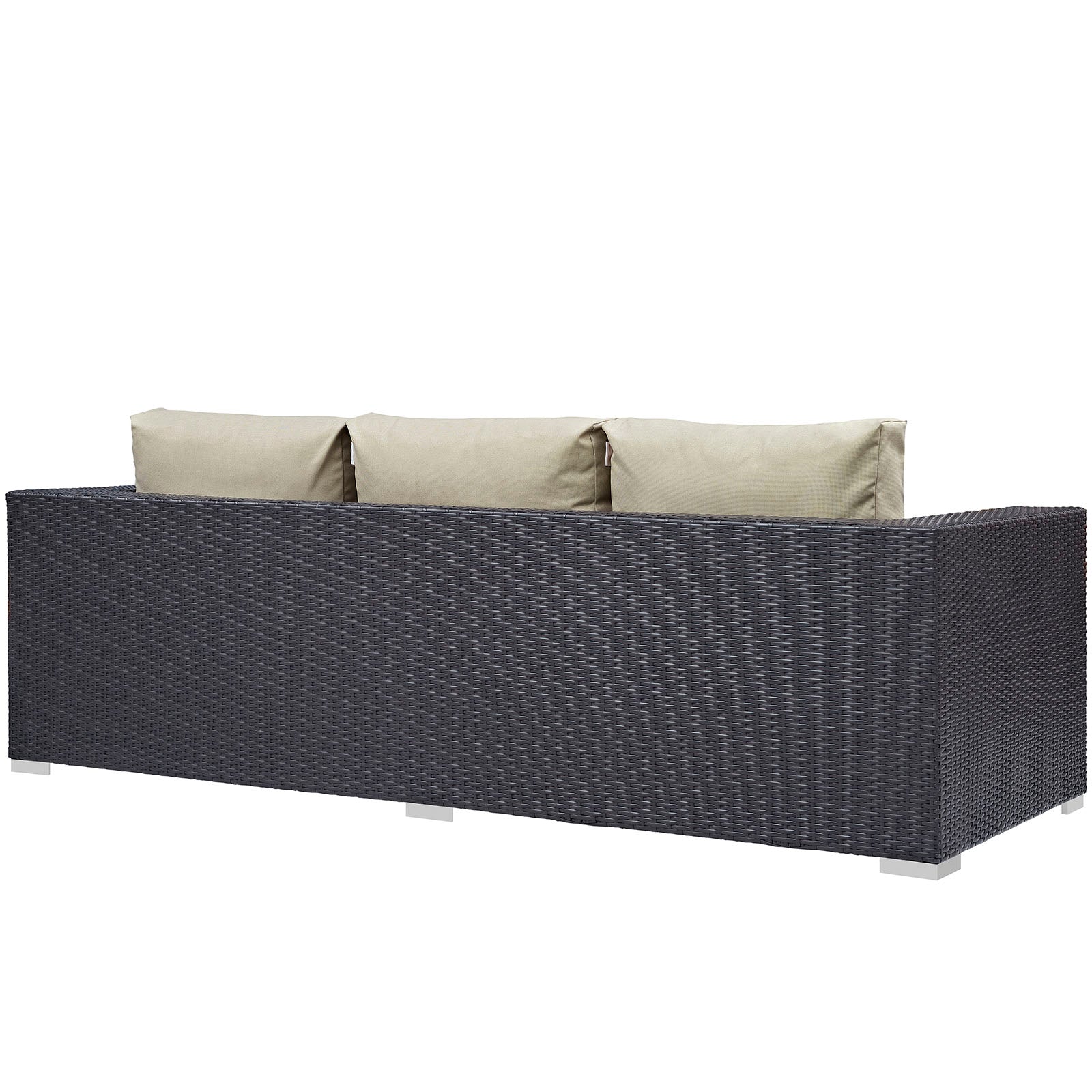 Modway Outdoor Sofas - Convene Outdoor Patio Sofa Espresso & Beige