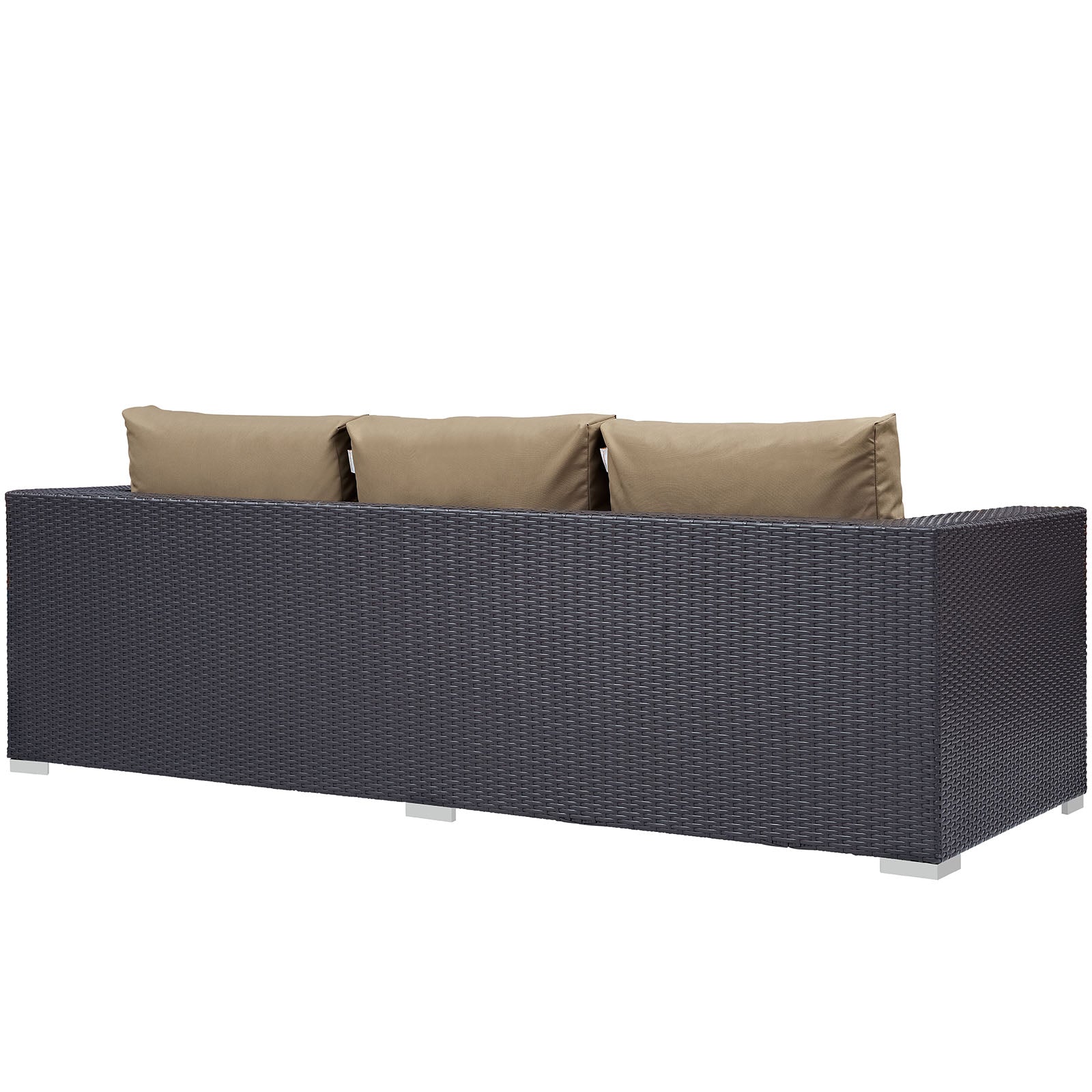 Modway Outdoor Sofas - Convene Outdoor Patio Sofa Espresso Mocha