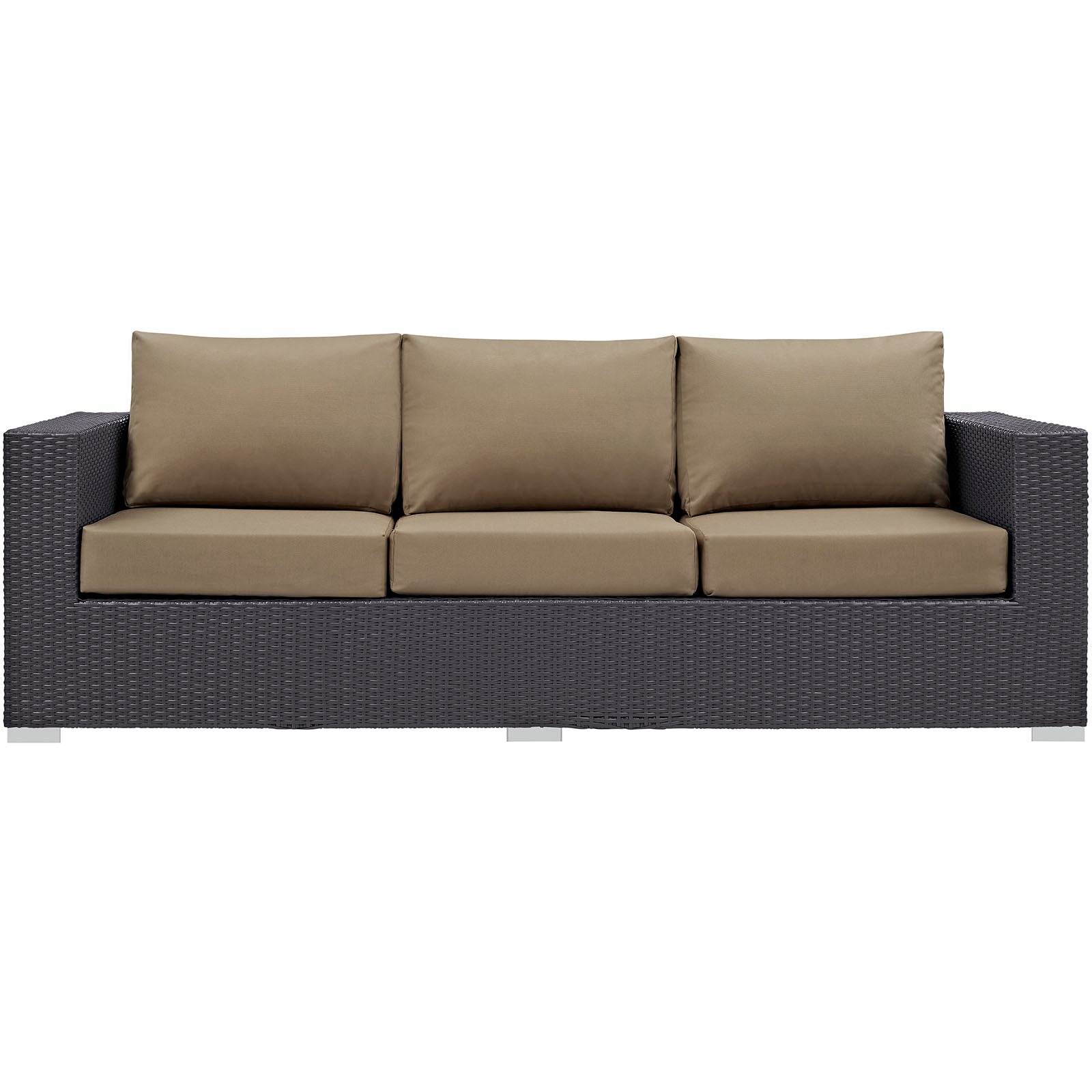 Modway Outdoor Sofas - Convene Outdoor Patio Sofa Espresso Mocha