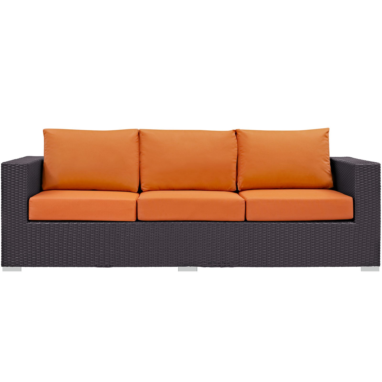 Modway Outdoor Sofas - Convene Outdoor Patio Sofa Espresso Orange