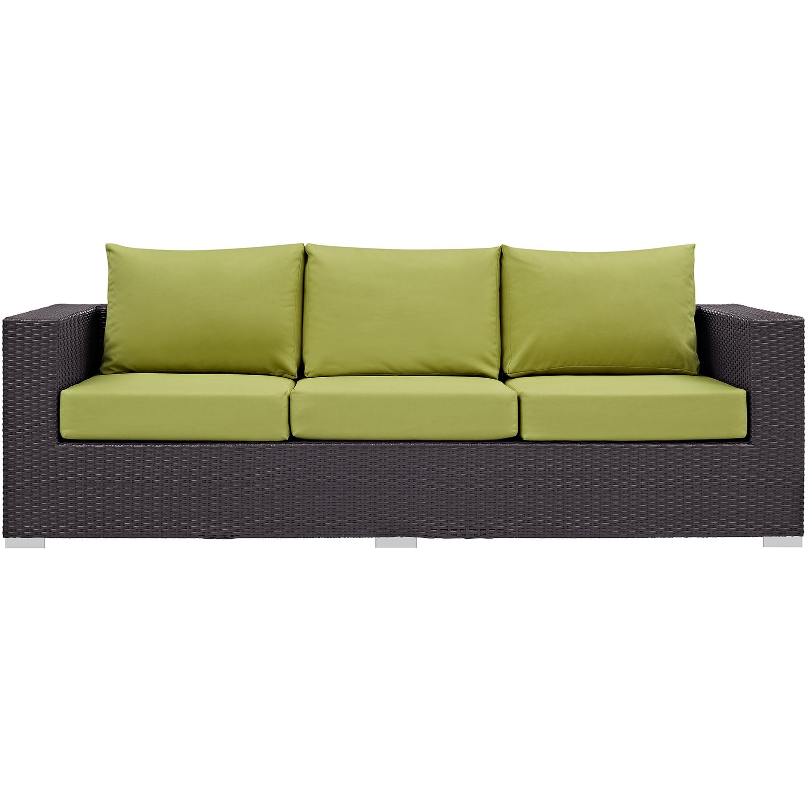 Modway Outdoor Sofas - Convene Outdoor Patio Sofa Espresso Peridot