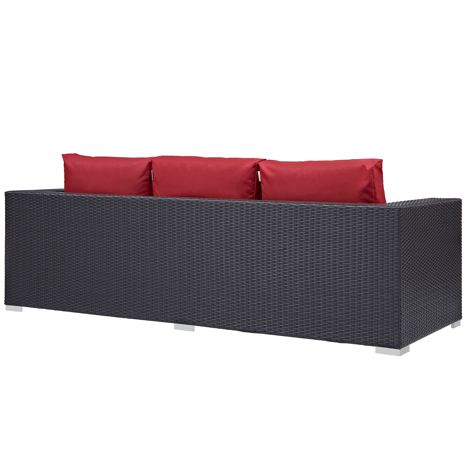 Modway Outdoor Sofas - Convene Outdoor Patio Sofa Espresso Red