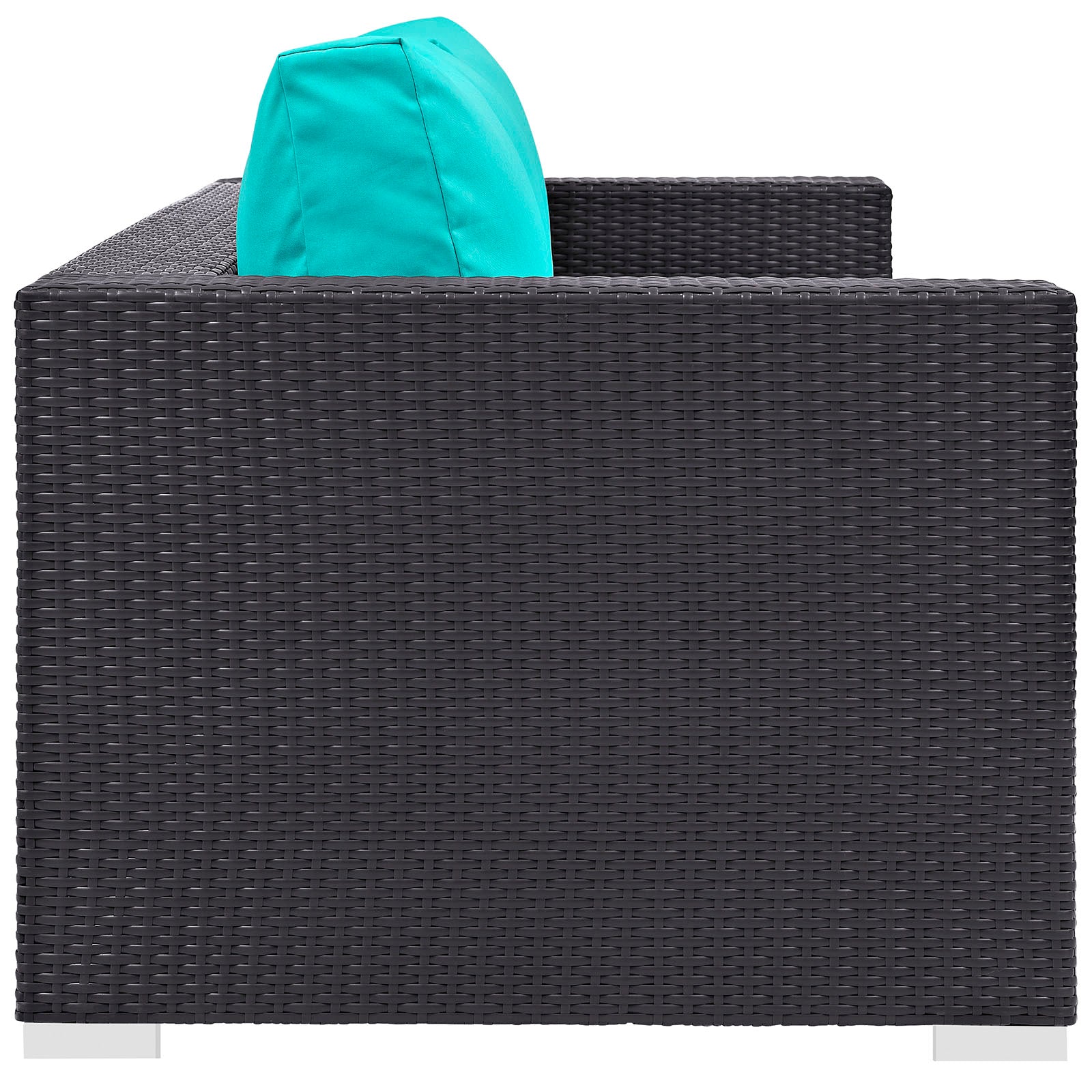 Modway Outdoor Sofas - Convene Outdoor Patio Sofa Espresso Turquoise