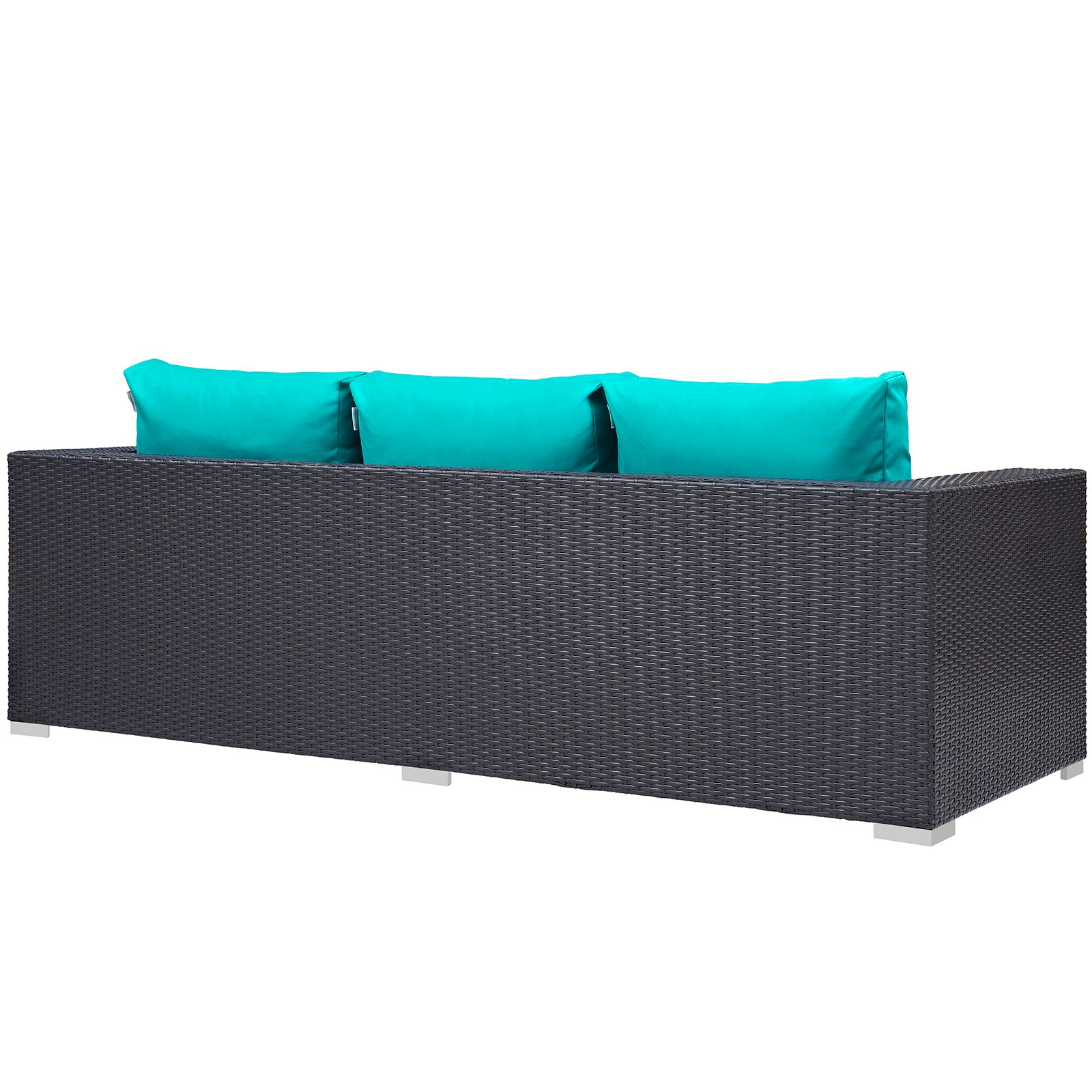 Modway Outdoor Sofas - Convene Outdoor Patio Sofa Espresso Turquoise