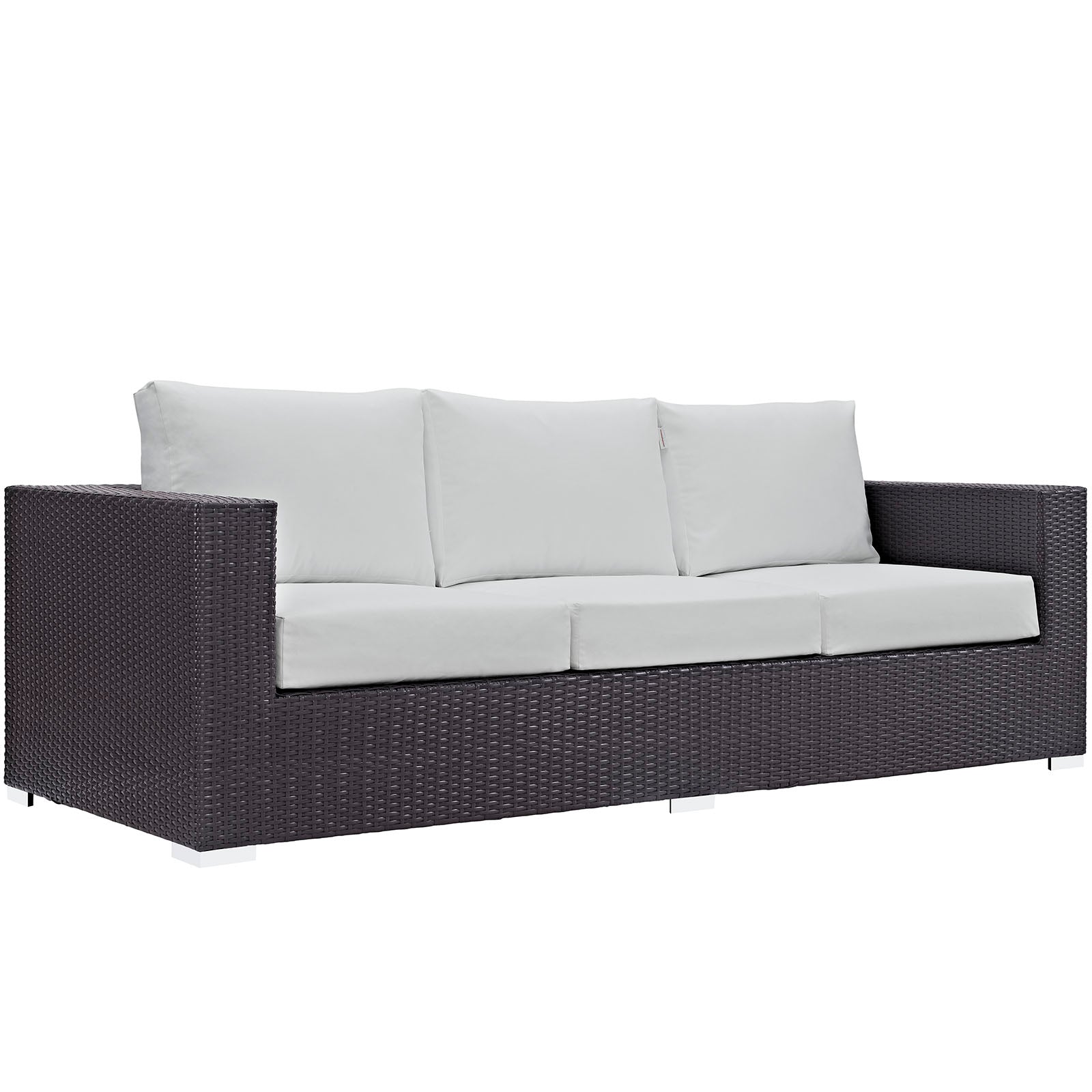 Modway Outdoor Sofas - Convene Outdoor Patio Sofa Espresso White