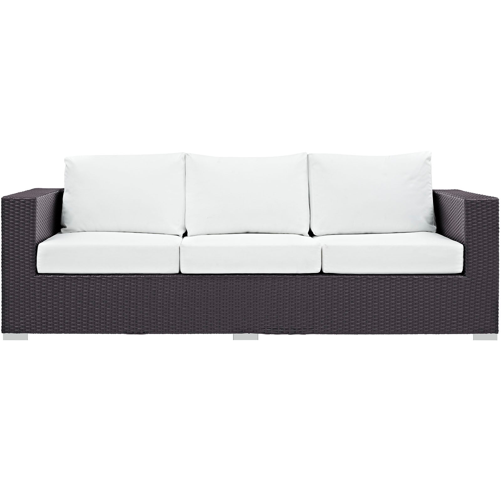 Modway Outdoor Sofas - Convene Outdoor Patio Sofa Espresso White