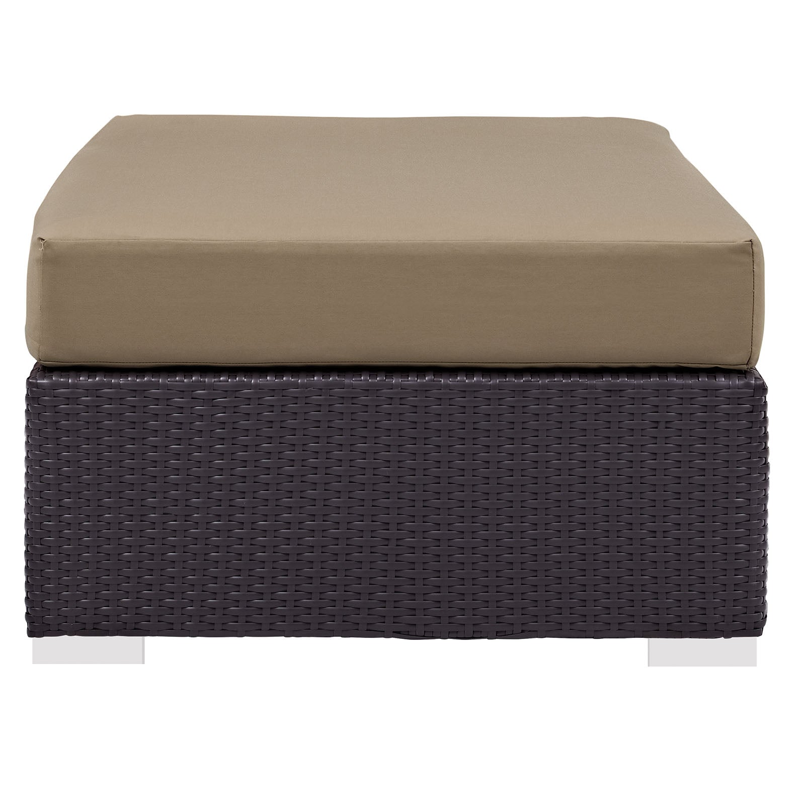Modway Outdoor Stools & Benches - Convene Outdoor Patio Fabric Rectangle Ottoman Espresso Mocha