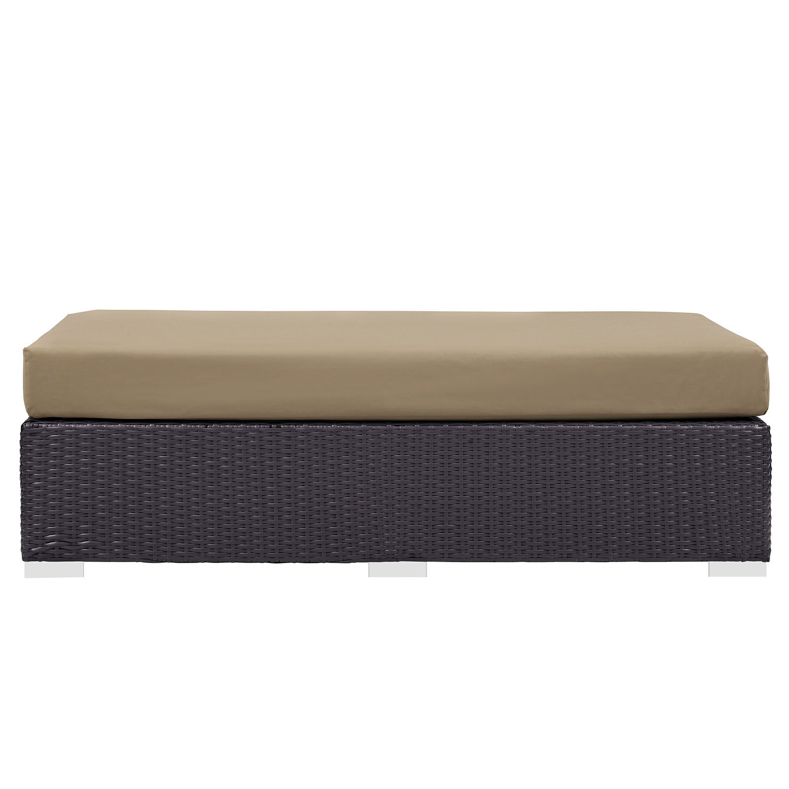 Modway Outdoor Stools & Benches - Convene Outdoor Patio Fabric Rectangle Ottoman Espresso Mocha