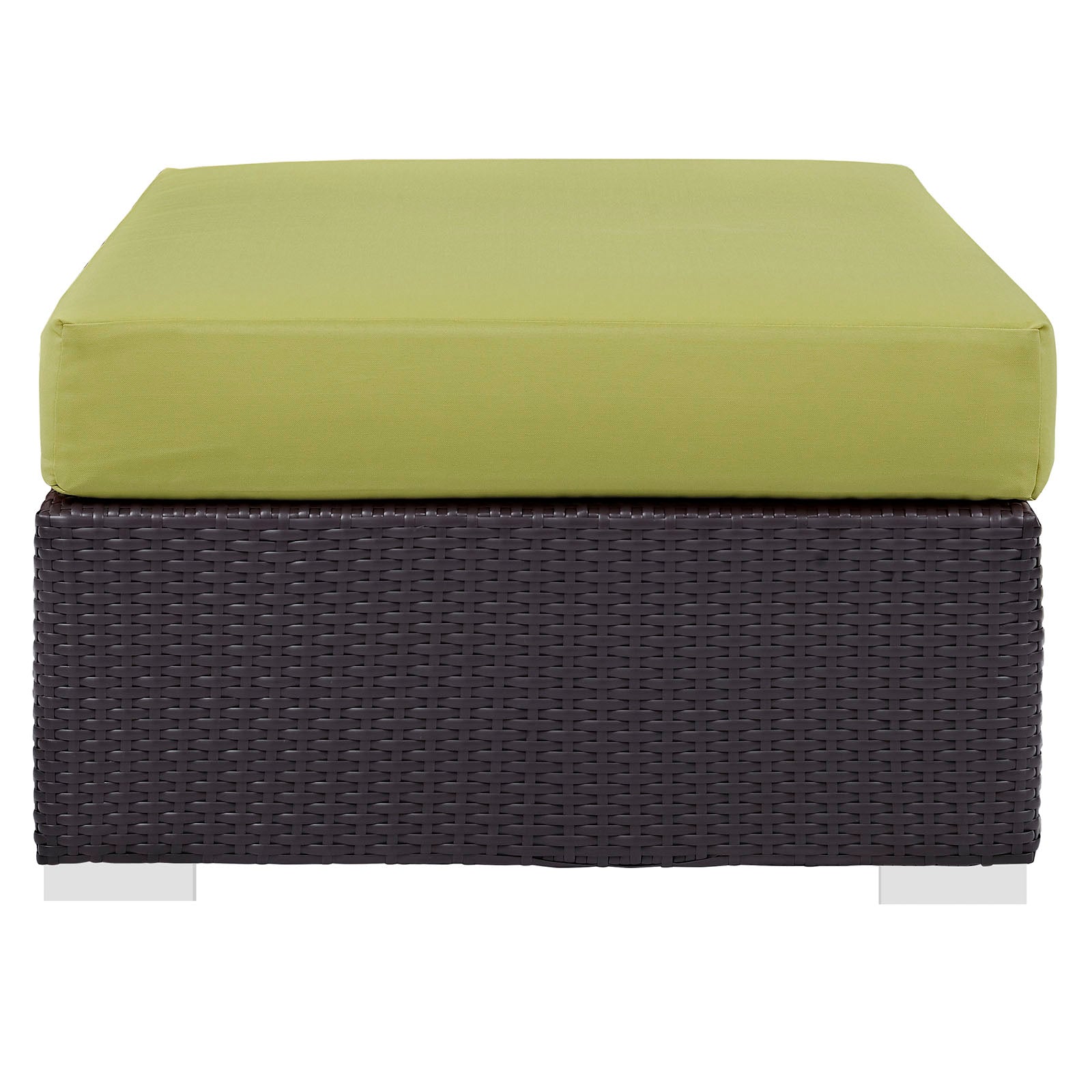 Modway Outdoor Ottomans - Convene Outdoor Patio Fabric Rectangle Ottoman Espresso Peridot